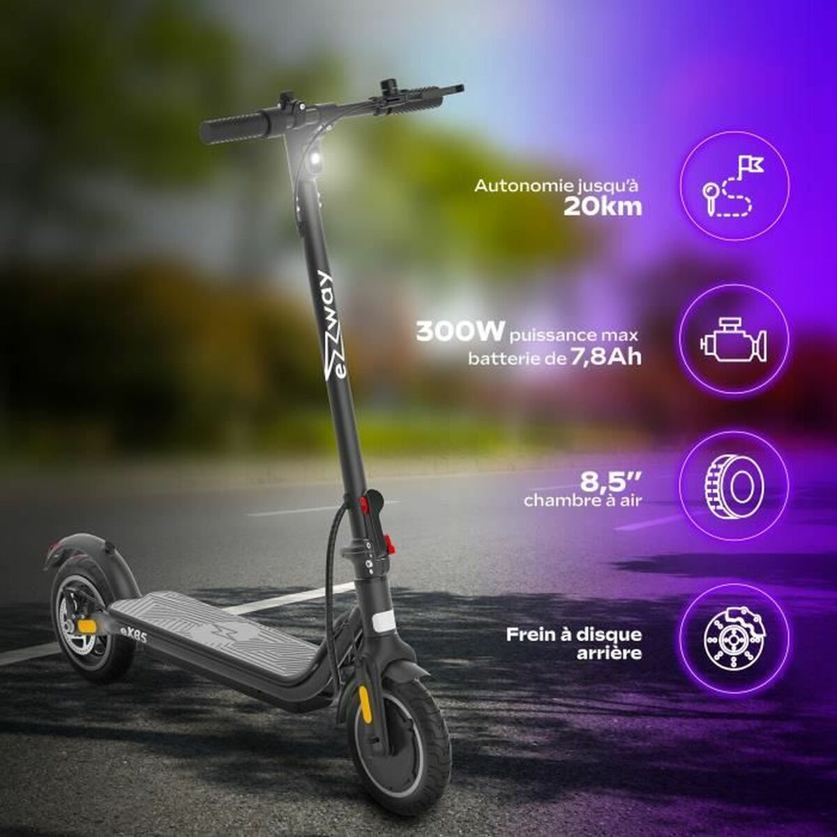 Electric Scooter EZWAY Black 450 W 25 km/h