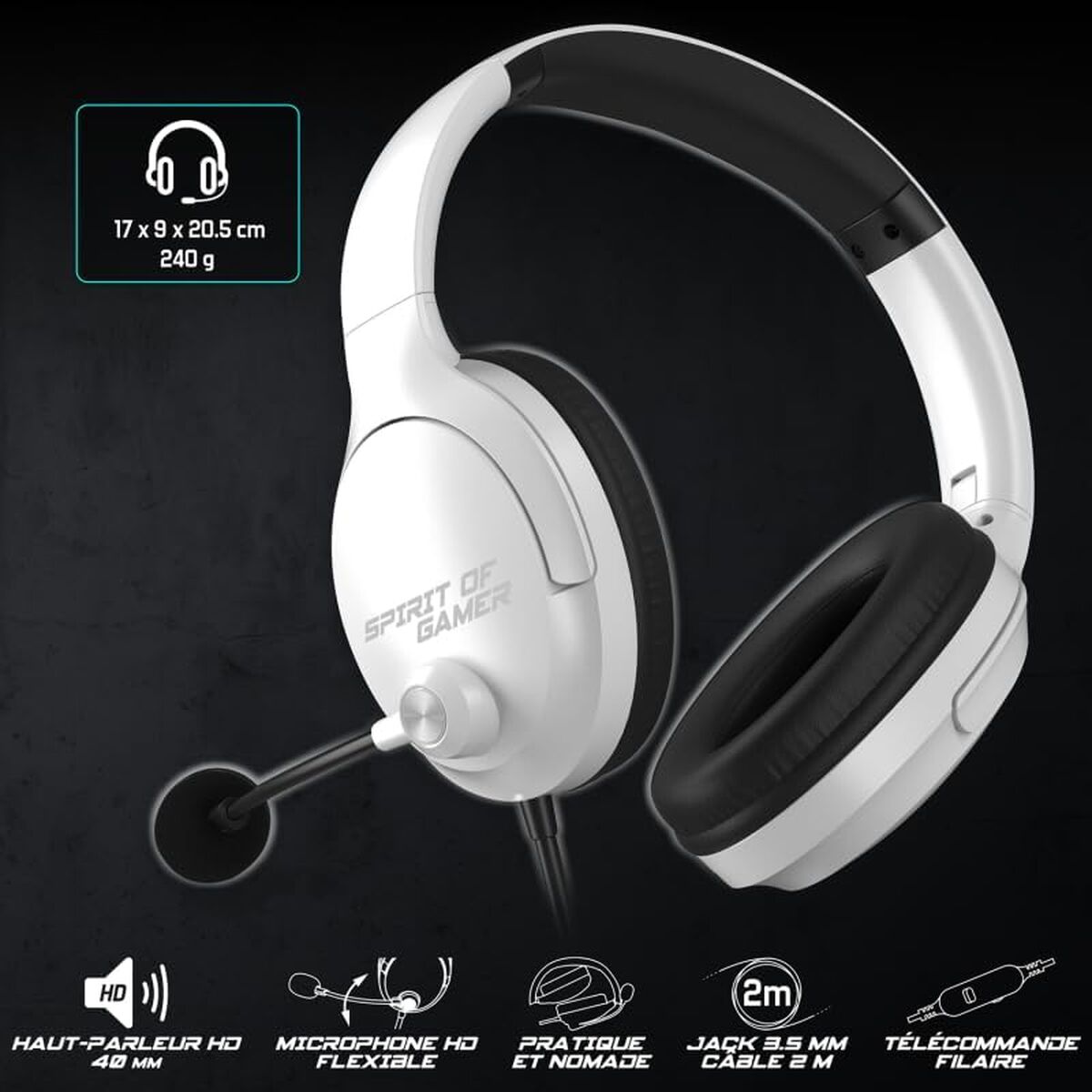 Headphones with Microphone Spirit of Gamer Pro H4 White