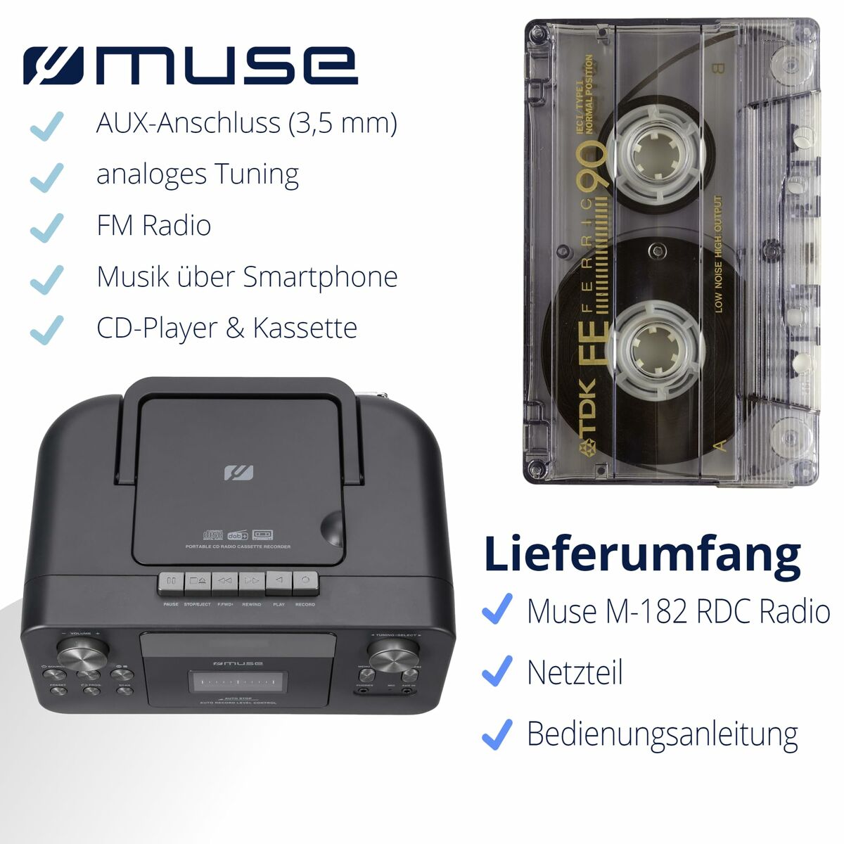 Radio cassette Muse M182RDC