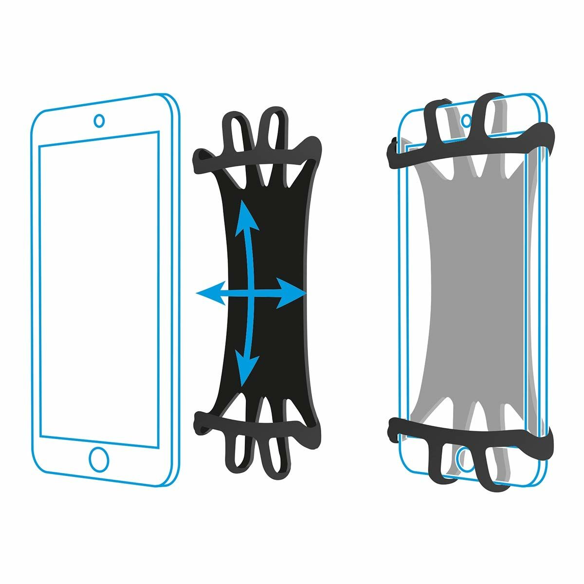 Mobile support Mobilis 030004 5" 7" Black Silicone