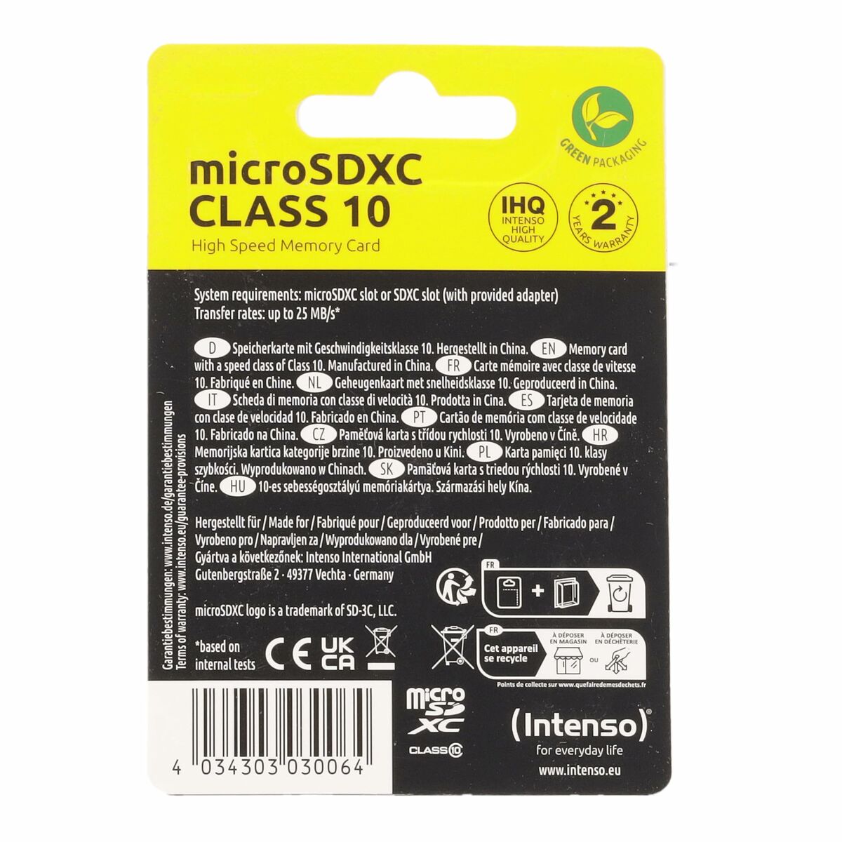 Micro SD Memory Card with Adaptor INTENSO 3413491 128 GB