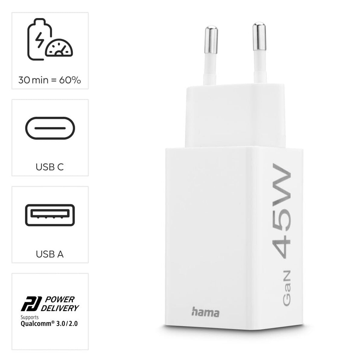 Wall Charger Hama 00201993 White 45 W