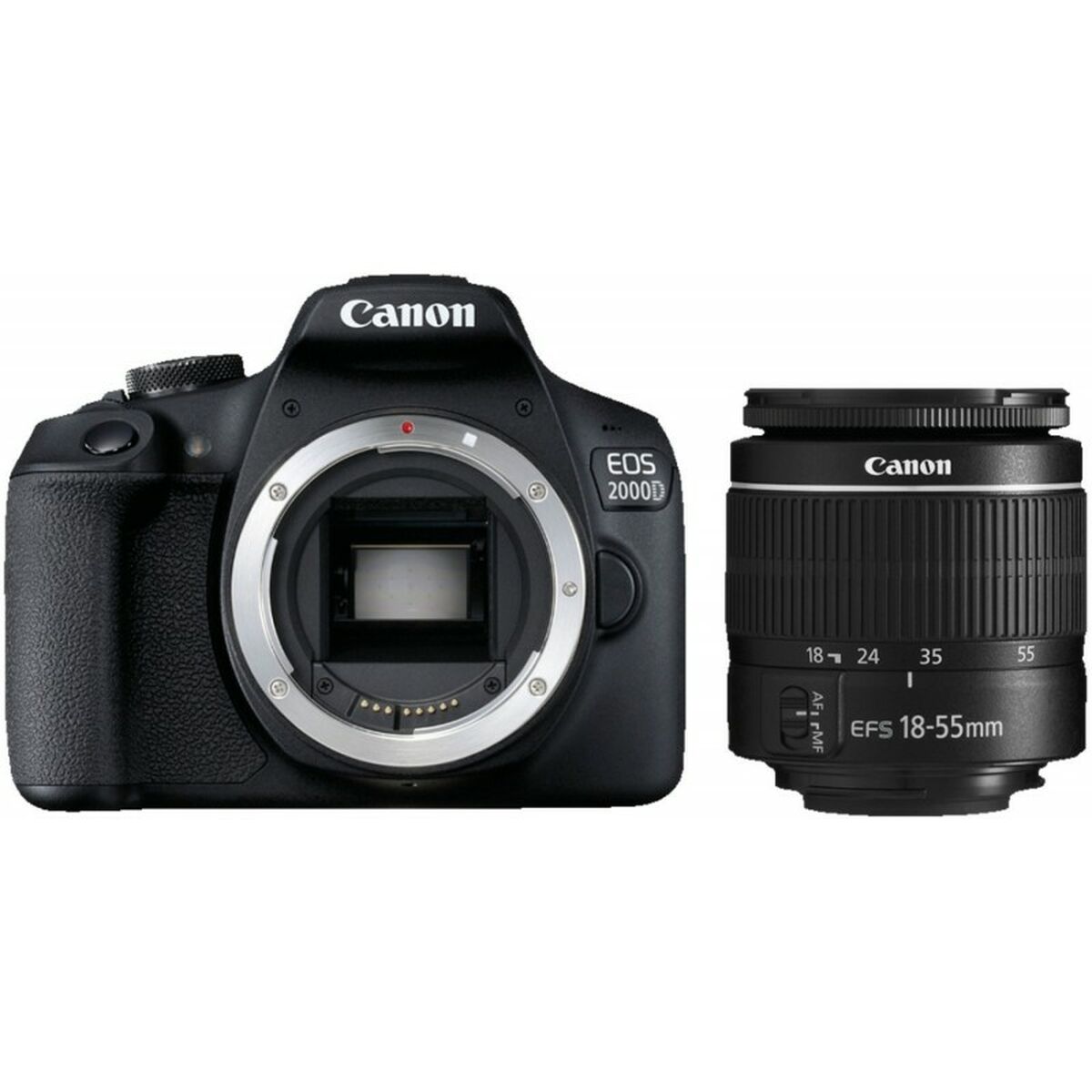 Digital Camera Canon 2000D + EF-S 18-55mm Black 24 MP 3"