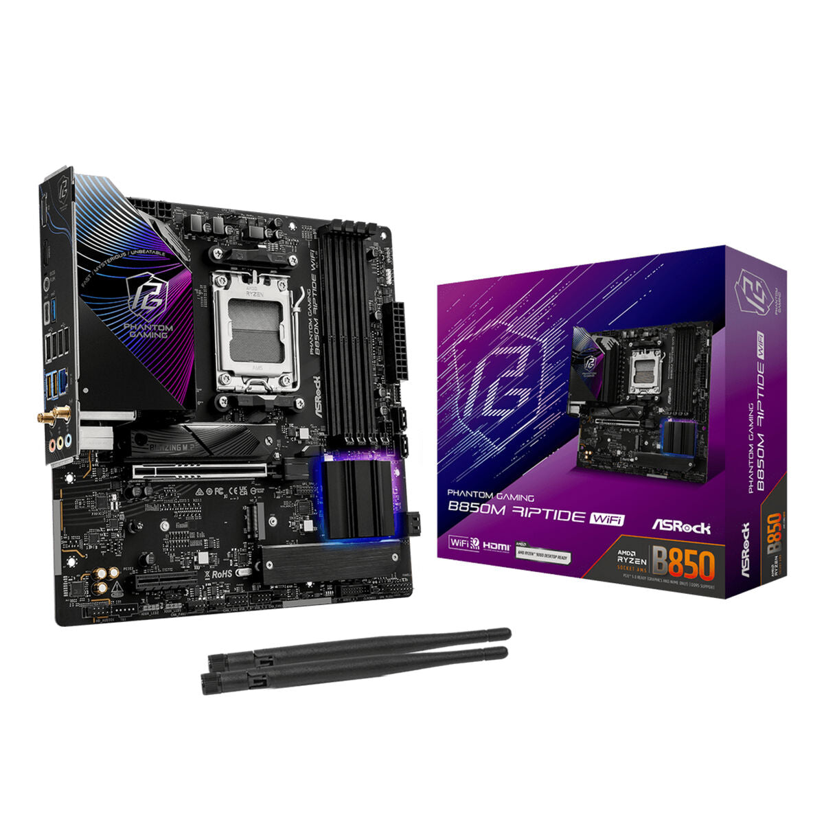 Motherboard ASRock B850M Riptide WiFi Intel Wi-Fi 6 AMD AM5 AMD B850