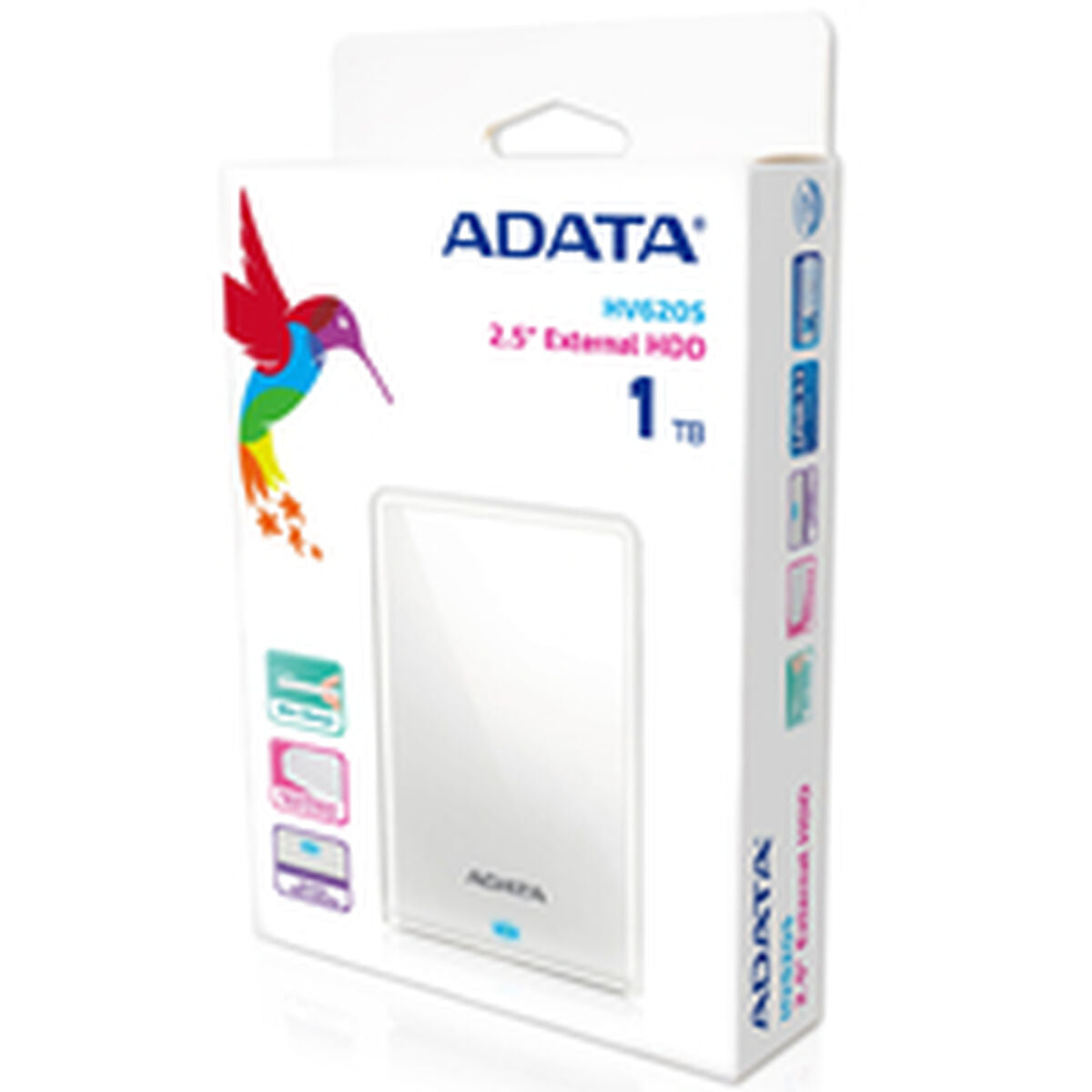 External Hard Drive Adata AHV620S-1TU31-CWH White 1 TB Shell HDD