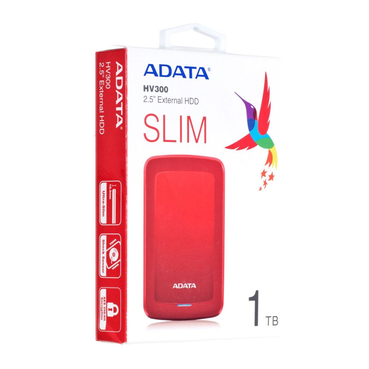 External Hard Drive Adata HV300 Red 1 TB HDD