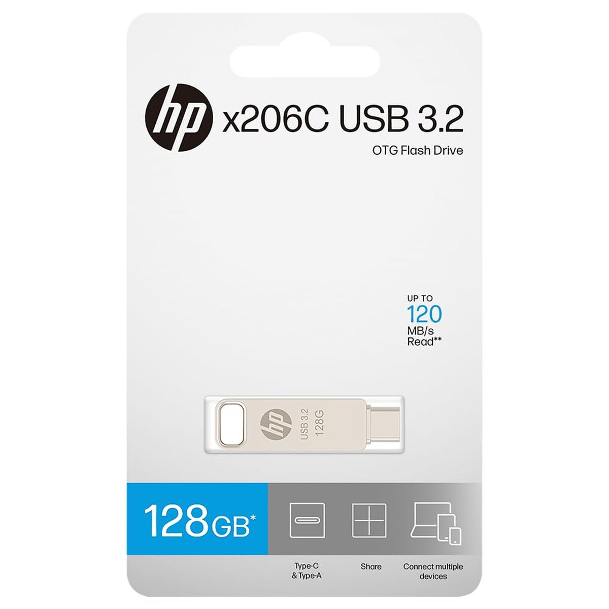 USB stick HP HPFD206C-A-128 Metal 128 GB