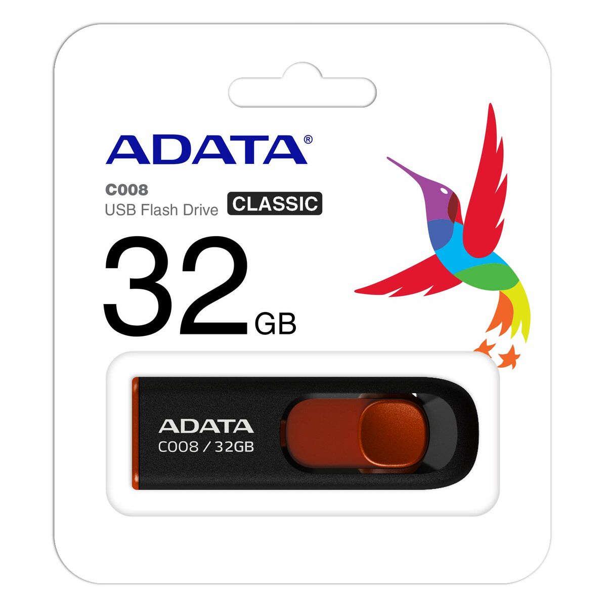 USB stick Adata AC008-32G-RKD 32 GB Black/Red