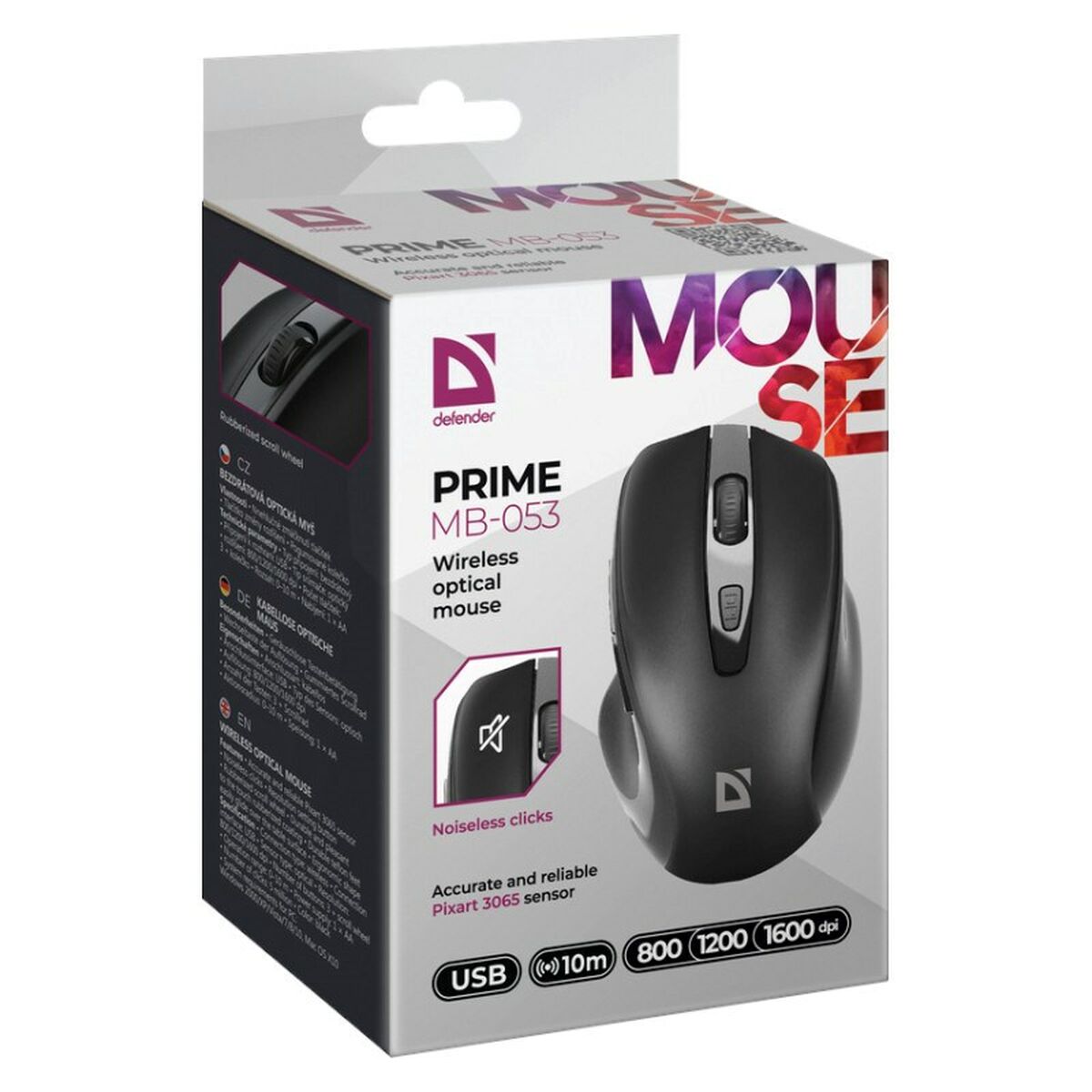 Optical Wireless Mouse Defender DEFENDER PRIME MB-053 RF SILENT Black
