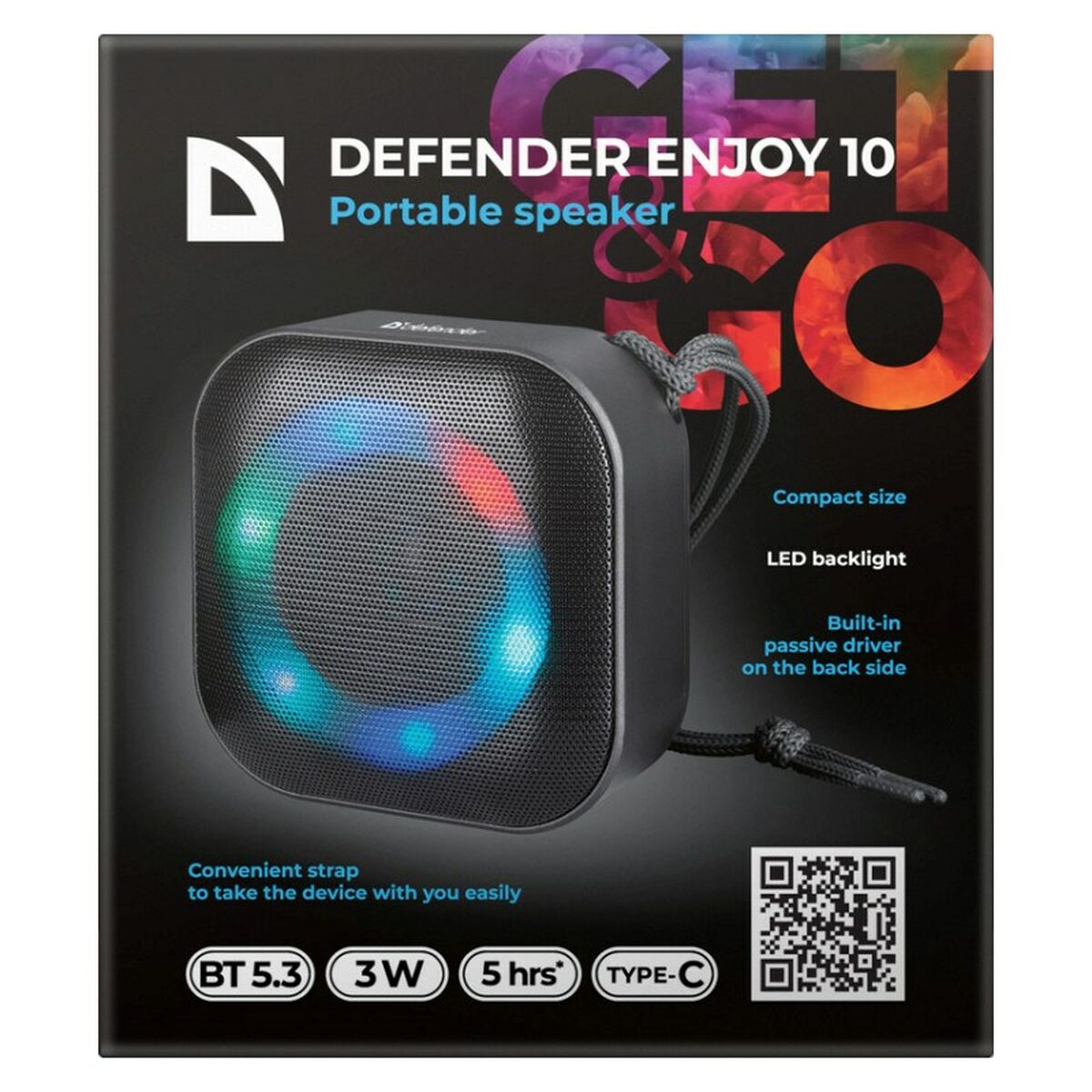 Portable Bluetooth Speakers Defender 65009 Black 3 W
