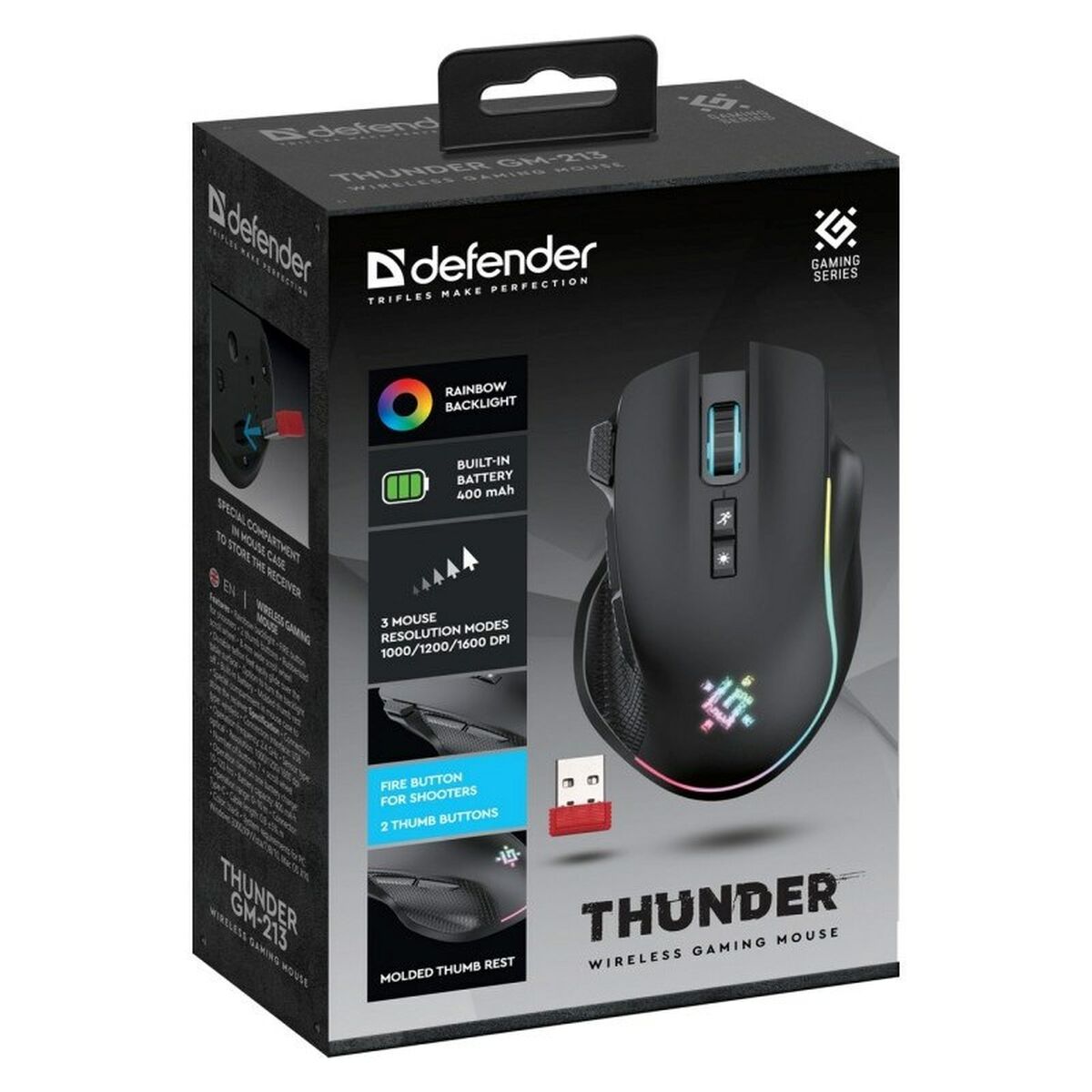 Gaming Mouse Defender GM-213 THUNDER Black