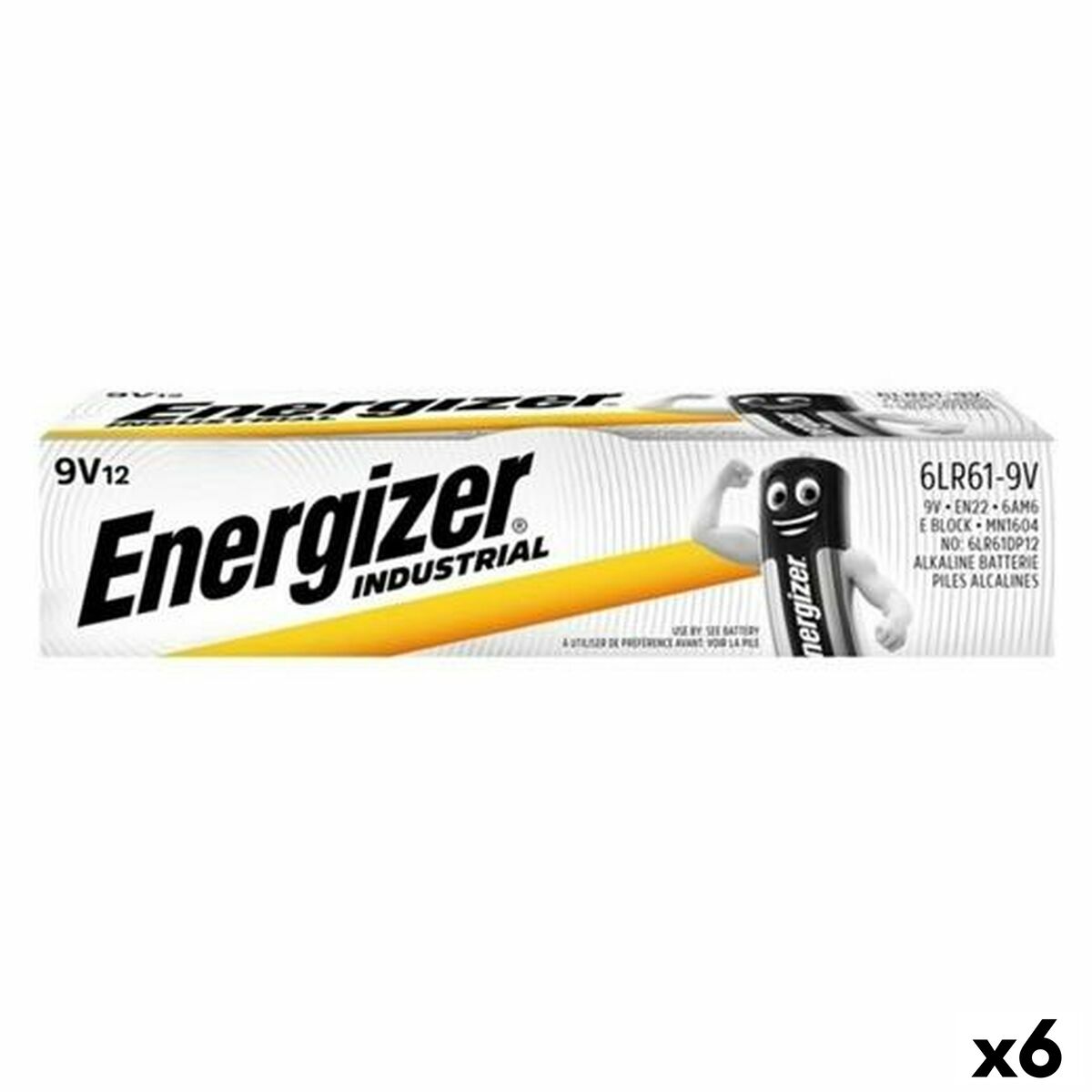 Alkaline Batteries Energizer 9 V 6LR61 12 Pieces (6 Units)