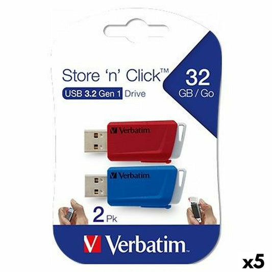 USB stick Verbatim Multicolour 32 GB 2 Pieces (5 Units)