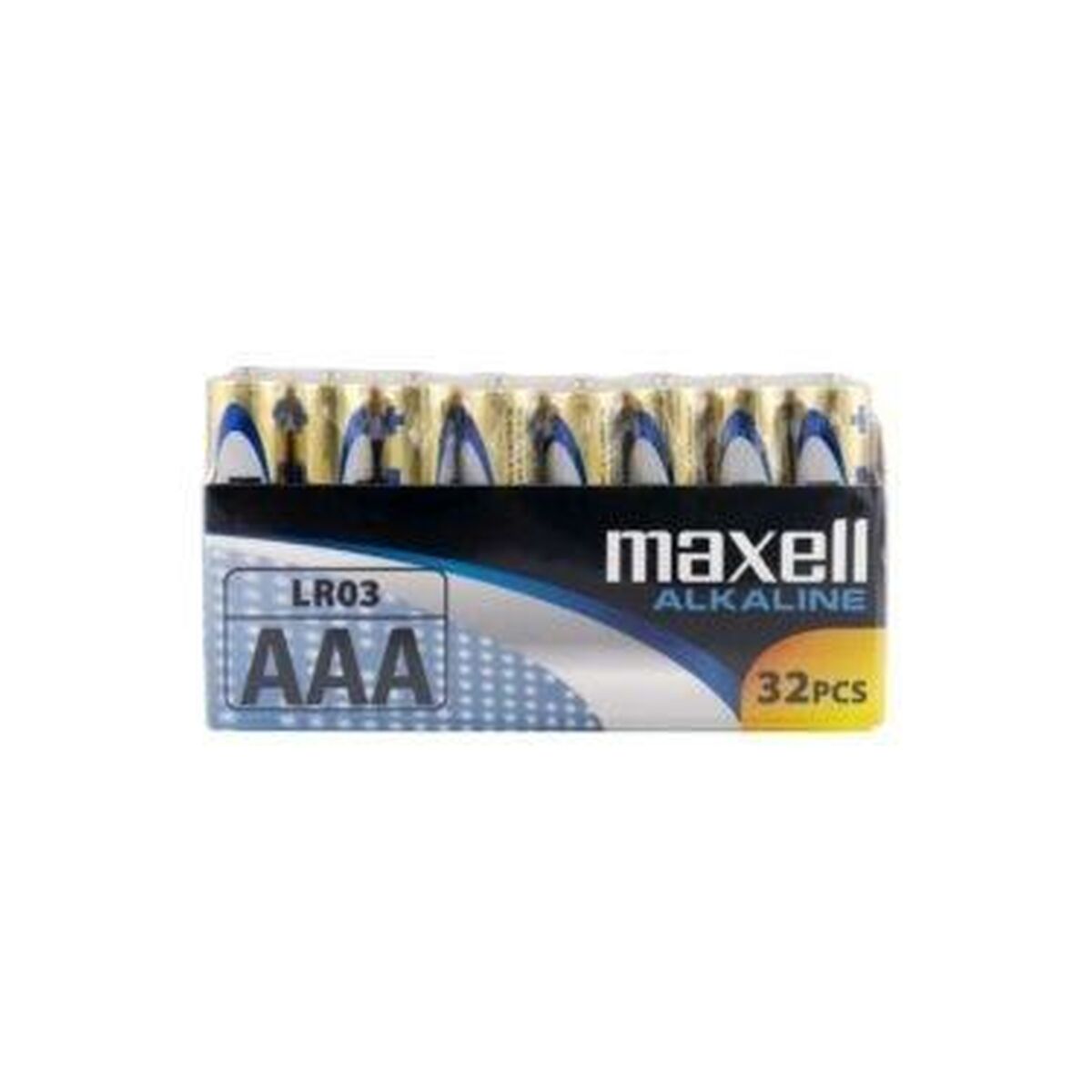 LR03 Alkaline Batteries Maxell AAA (32 Pieces) (16 Units)