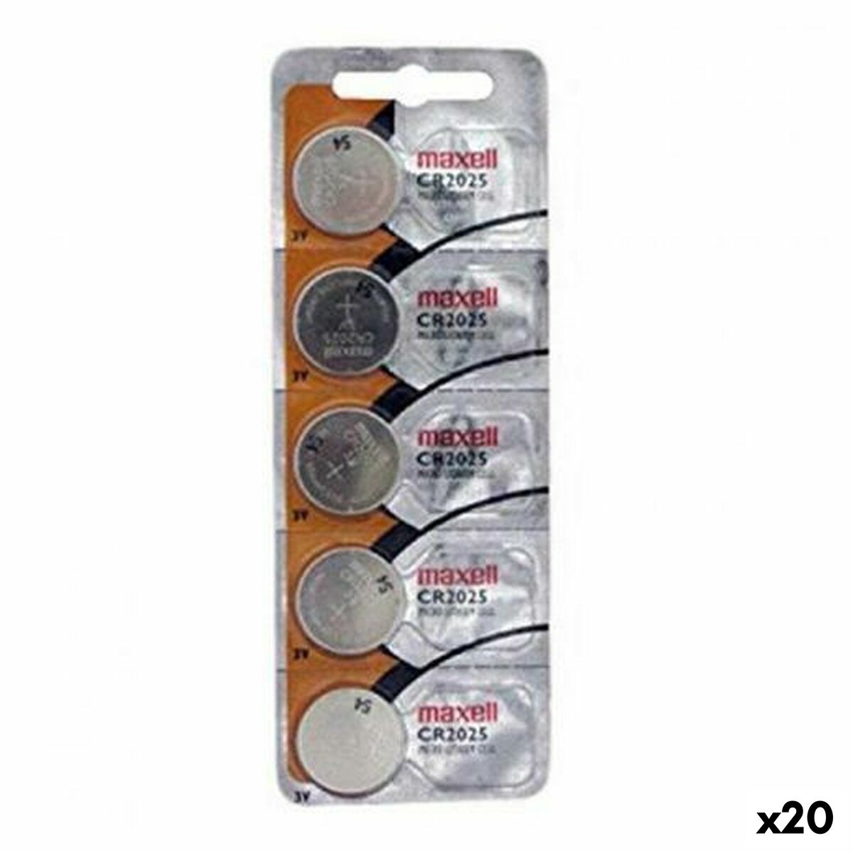 Lithium Button Batteries Maxell 3 V CR2025 (5 Pieces) (20 Units)