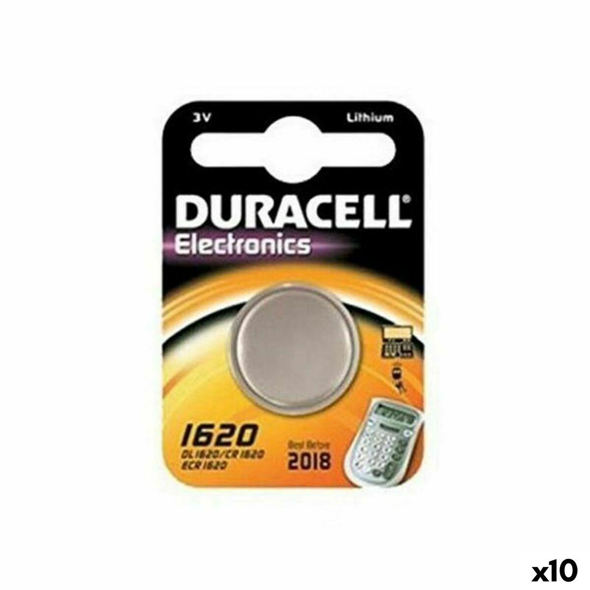 Lithium Button Cell Battery DURACELL DL1620 3 V (10 Units)