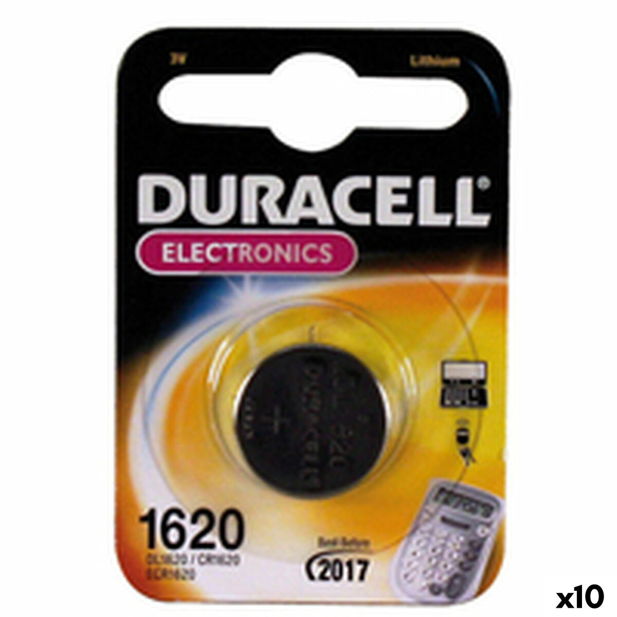Lithium Button Cell Battery DURACELL DL1620 3 V (10 Units)