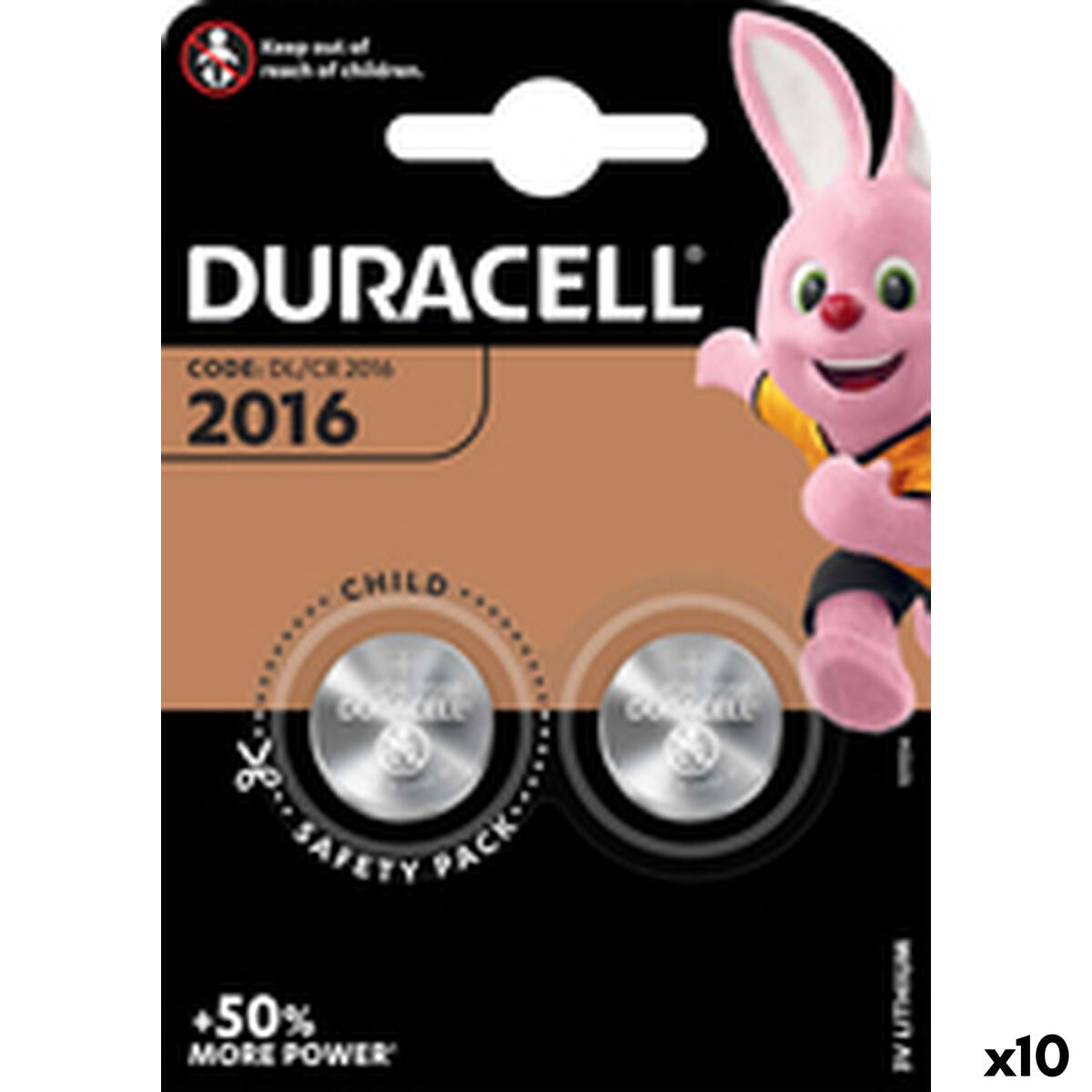 Button battery DURACELL DL2016 K2 3 V (10 Units)