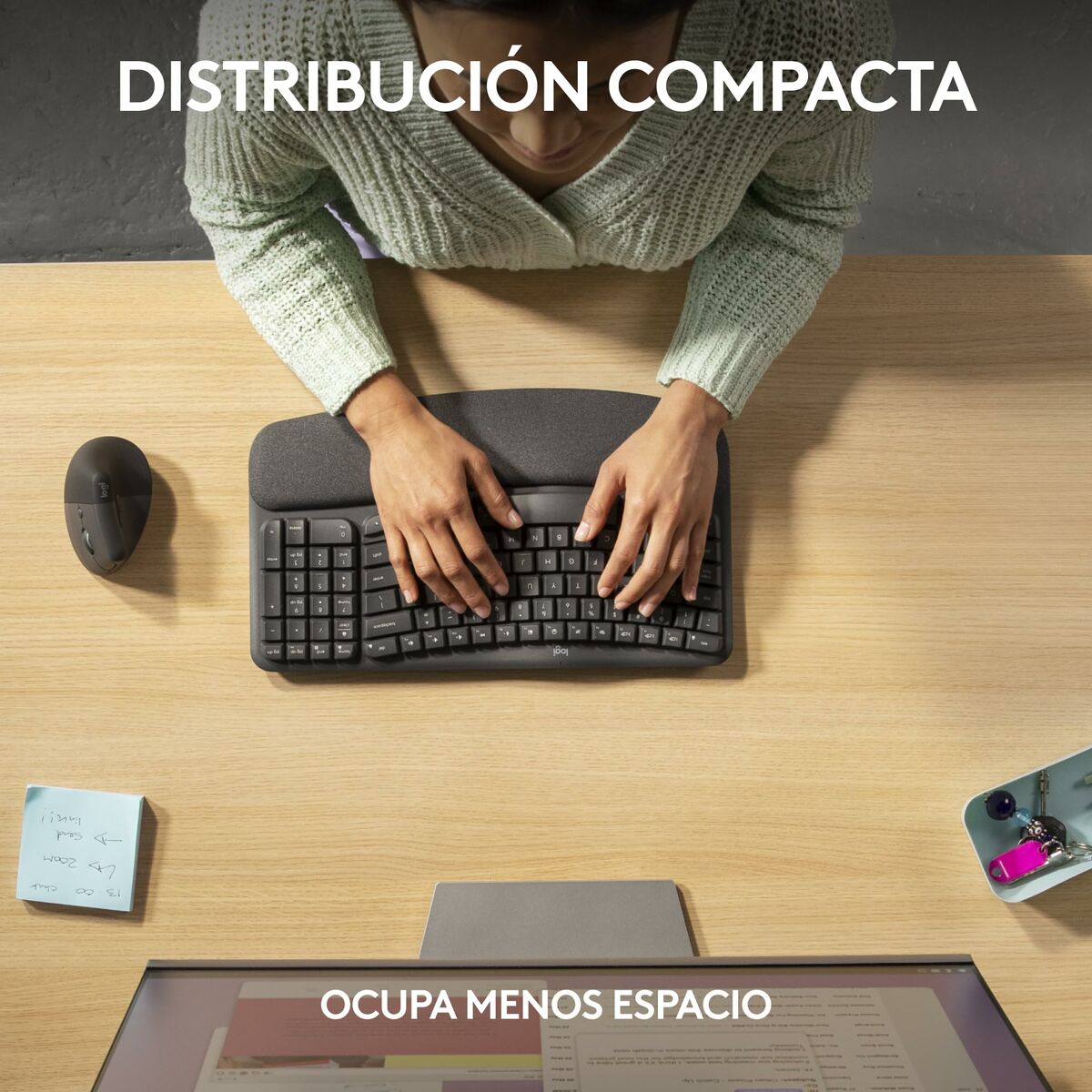 Keyboard and Mouse Logitech Graphite Steel Spanish Qwerty