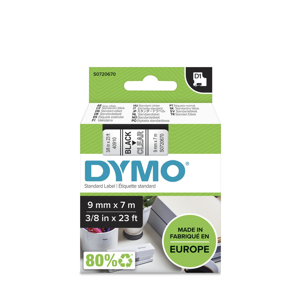 Laminated Tape for Labelling Machines Dymo LM D1 Black