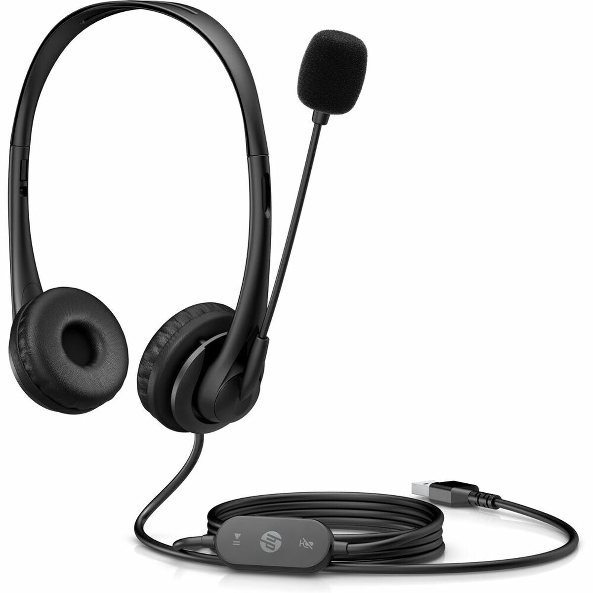 Headphones with Microphone HP Wired USB Headset Black