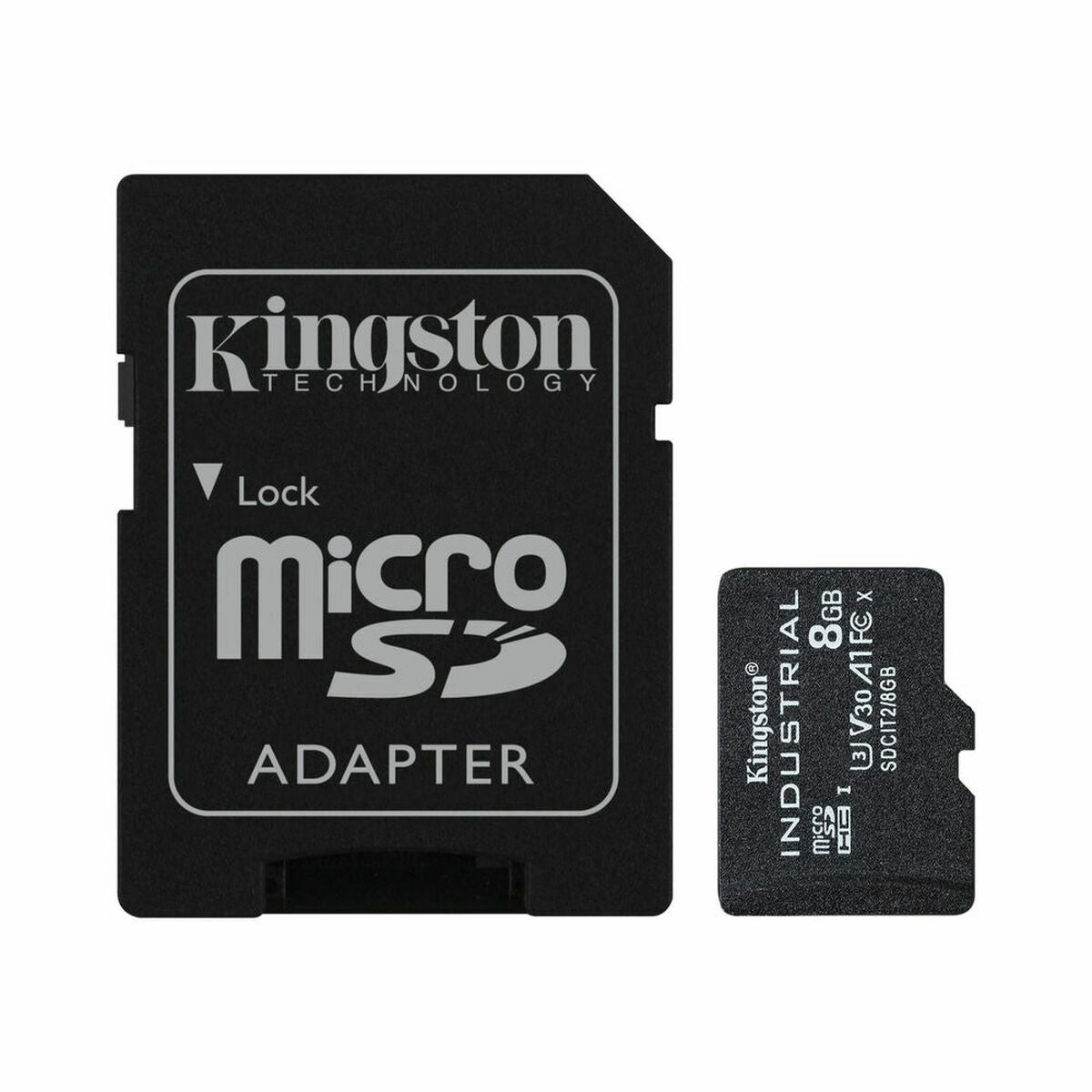 Micro SD Memory Card with Adaptor Kingston SDCIT/8GB 8 GB Black