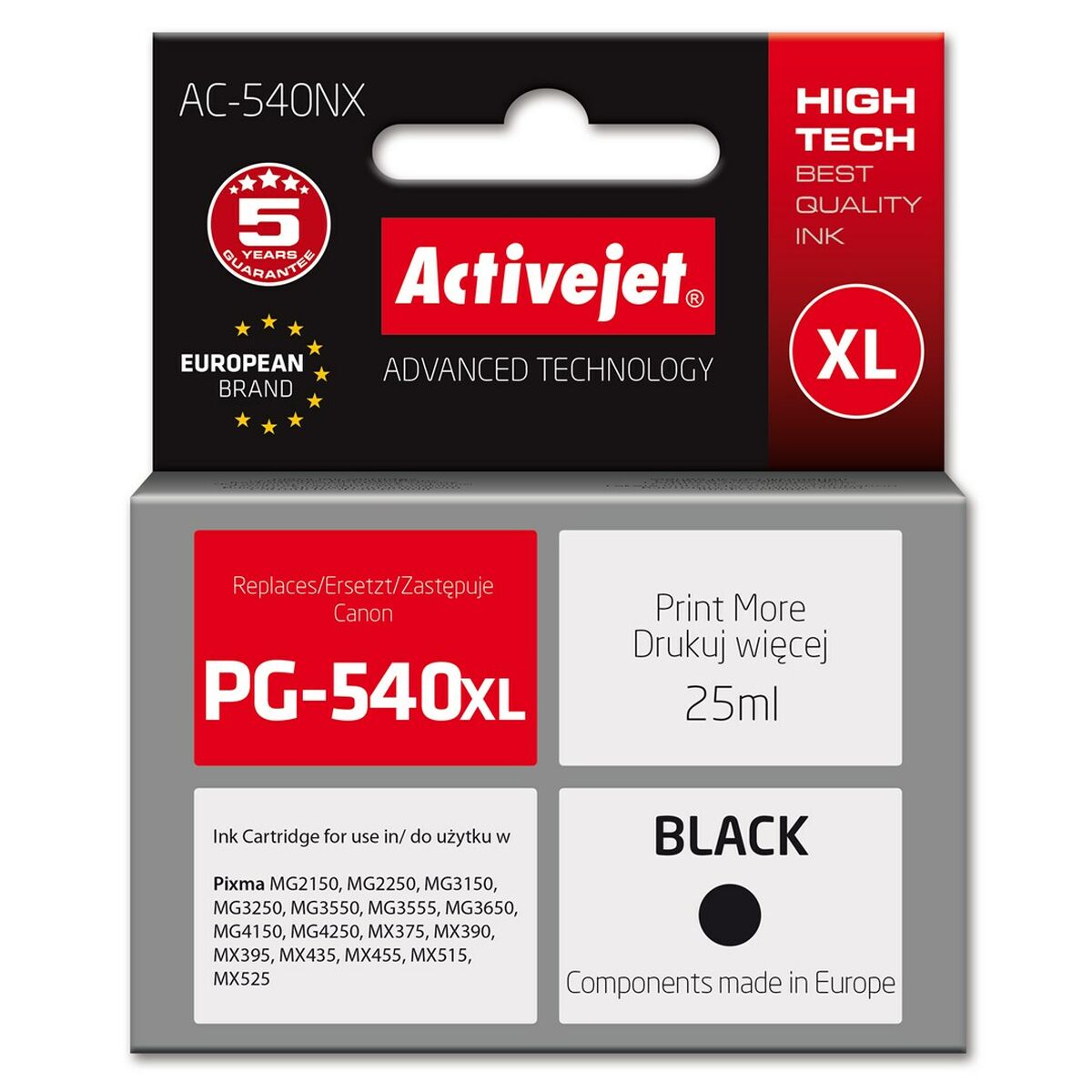 Compatible Ink Cartridge Activejet AC-540NX Black