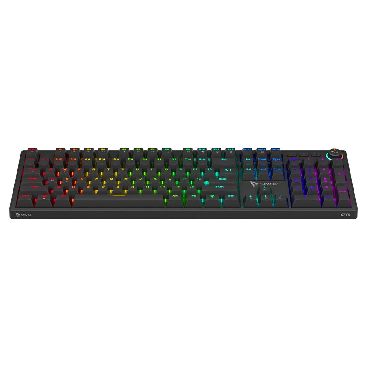 Keyboard Savio STYX PEACH SILENT Black Multicolour QWERTY
