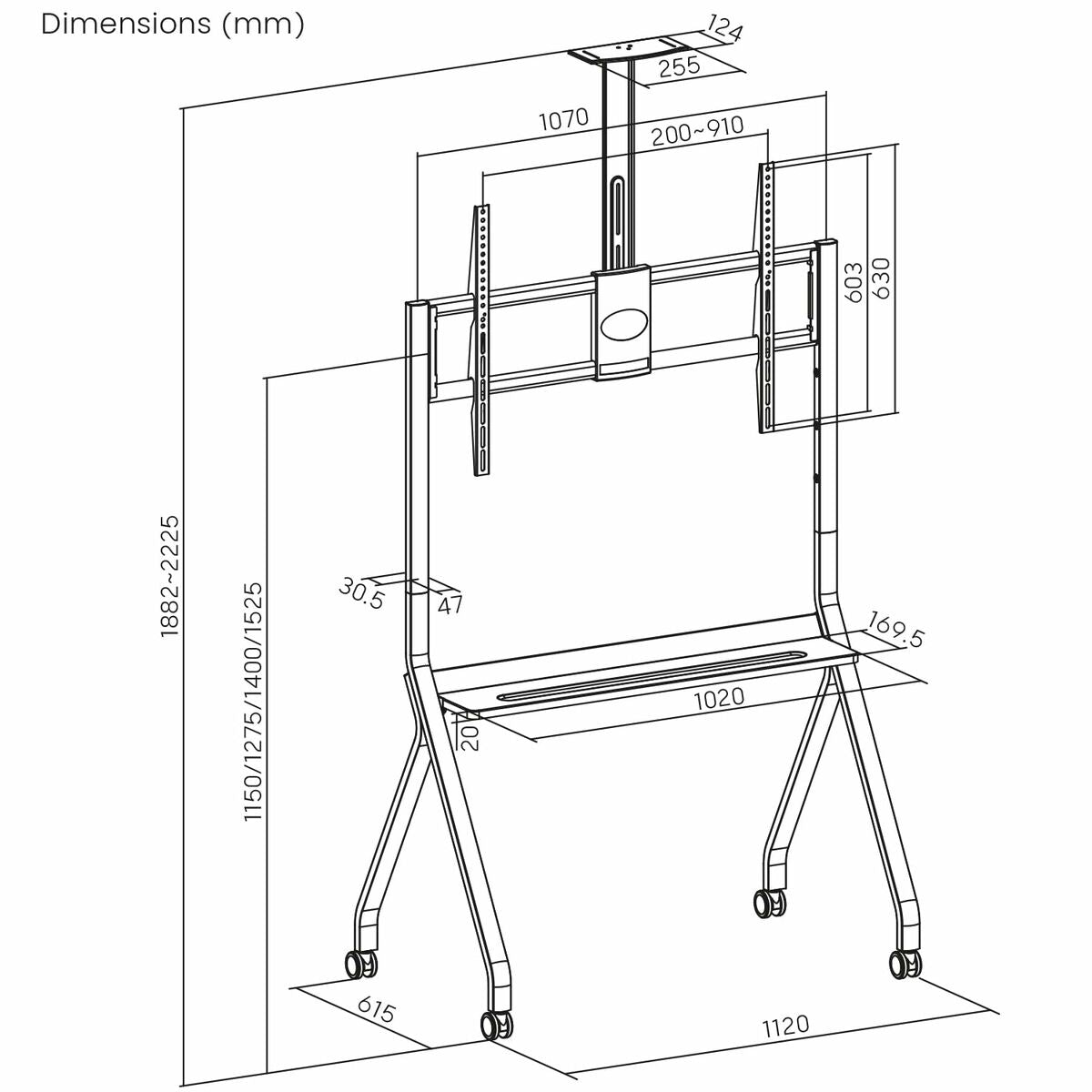 Screen Table Support MacLean MC-114 B 100" 55"