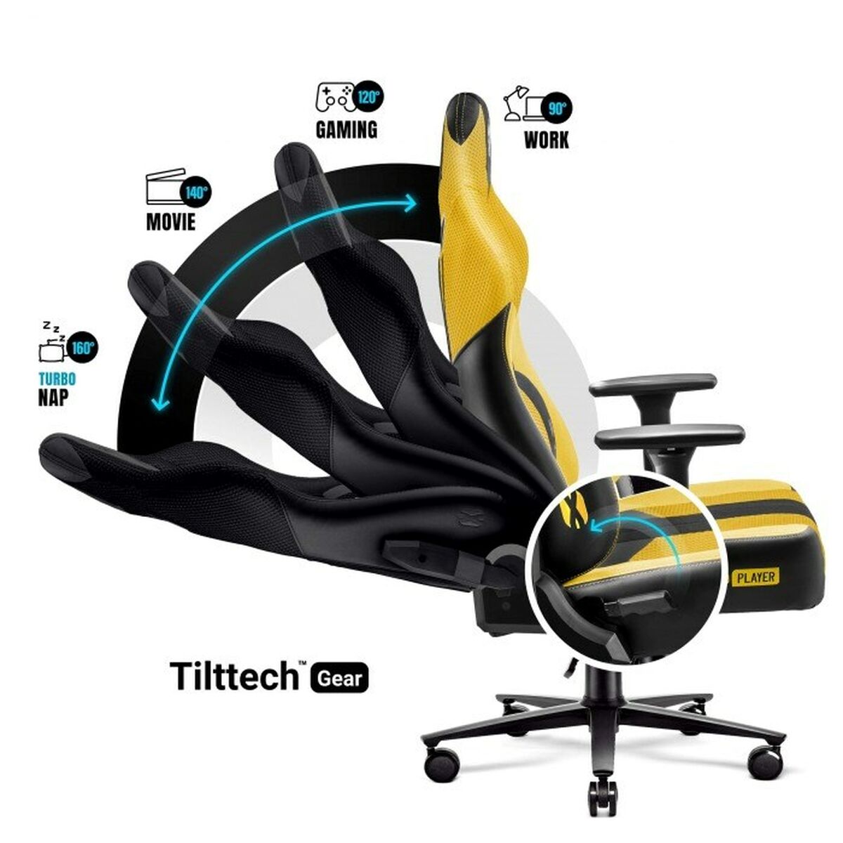 Gaming Chair Diablo Chairs Diablo X-PLAYER 2.0. KING Yellow Black