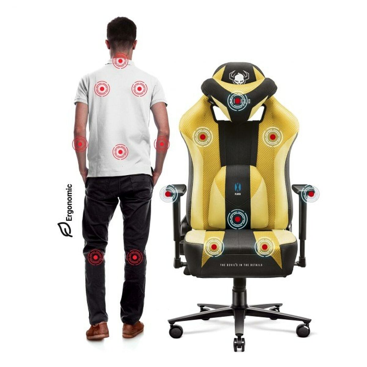 Gaming Chair Diablo Chairs Diablo X-PLAYER 2.0. KING Yellow Black