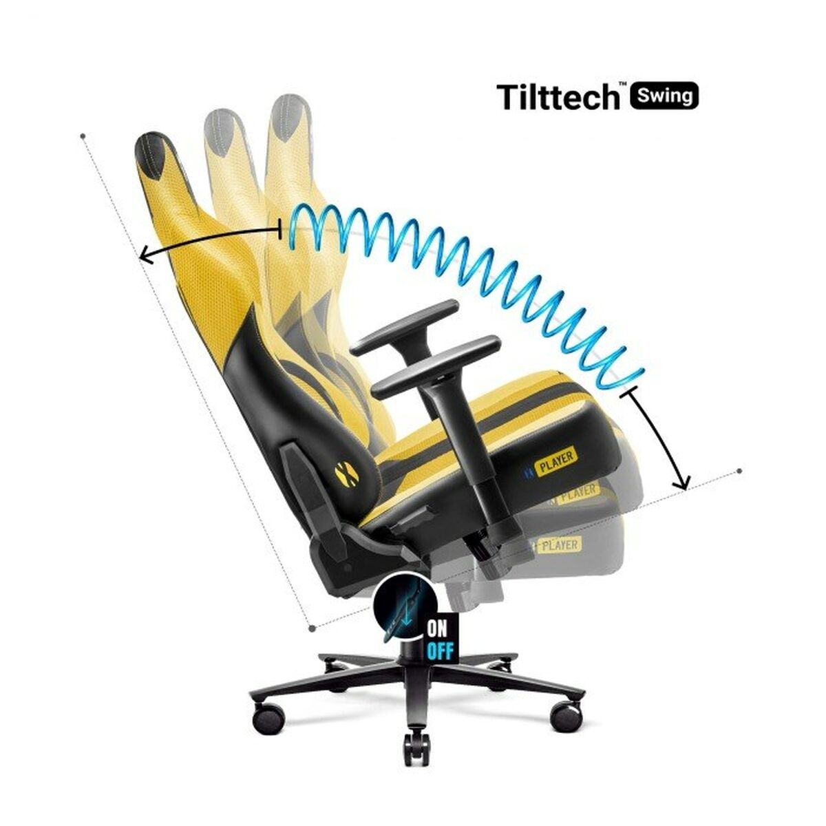 Gaming Chair Diablo Chairs Diablo X-PLAYER 2.0. KING Yellow Black