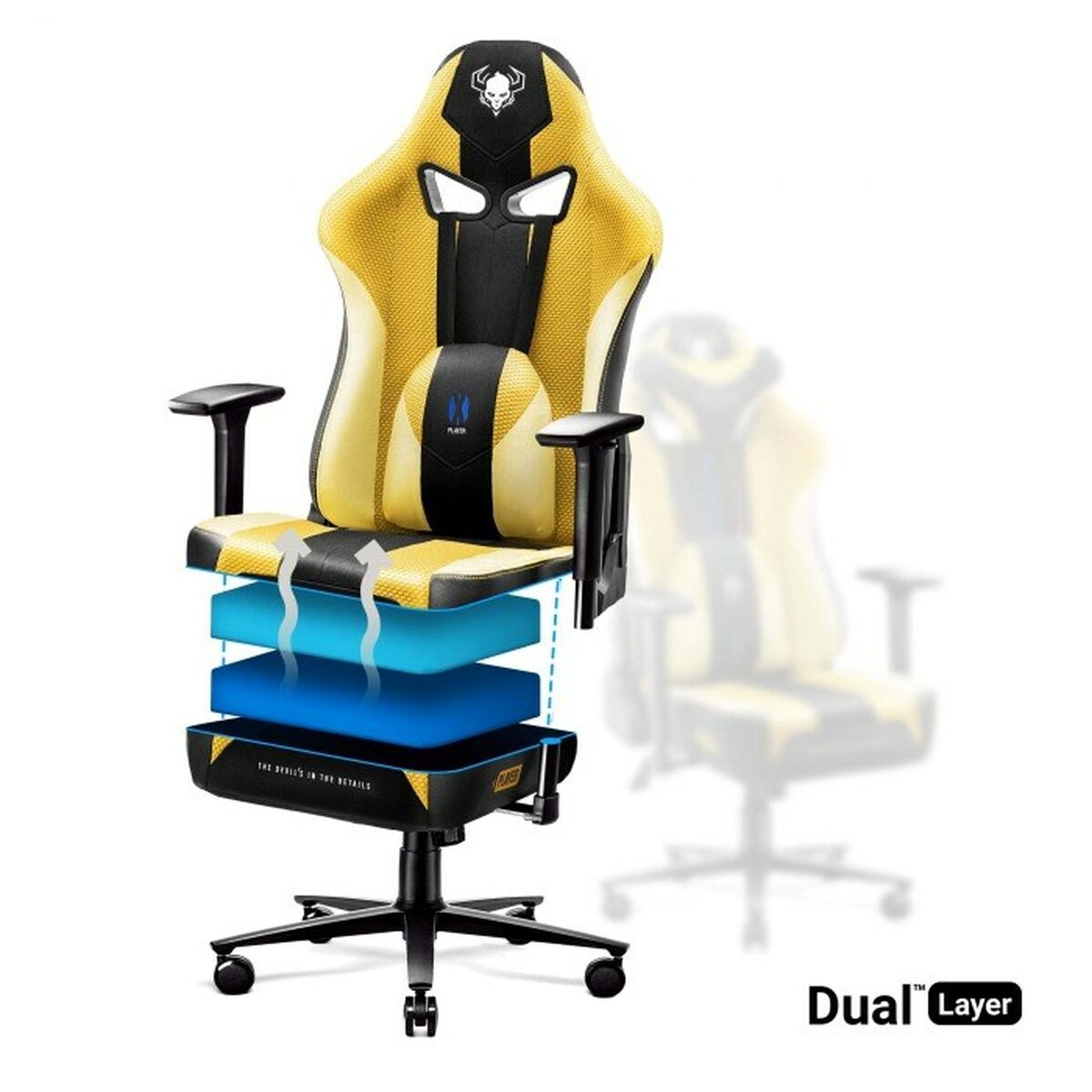 Gaming Chair Diablo Chairs Diablo X-PLAYER 2.0. KING Yellow Black