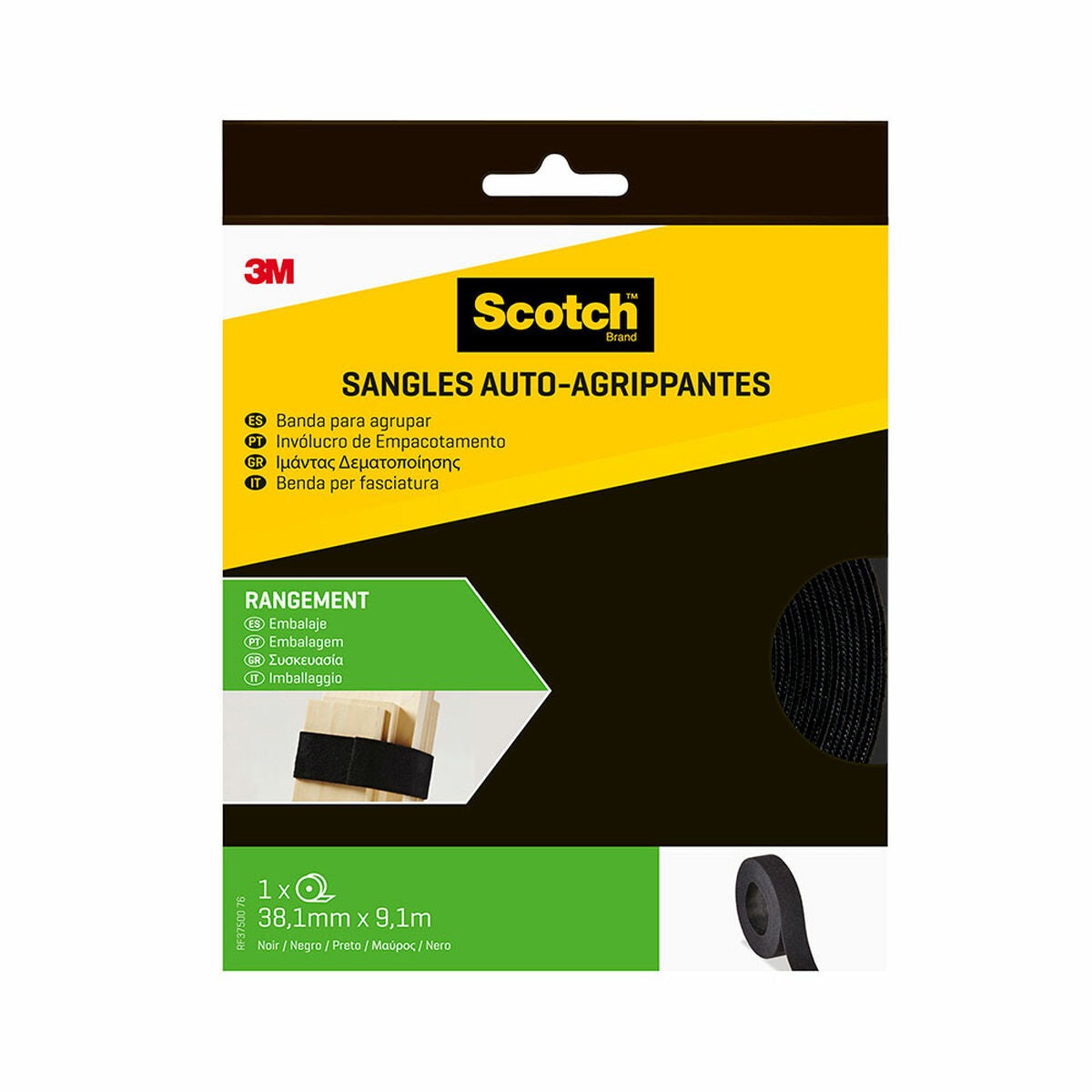 Cable holder Scotch Black 38,1 MM X 9,1 M