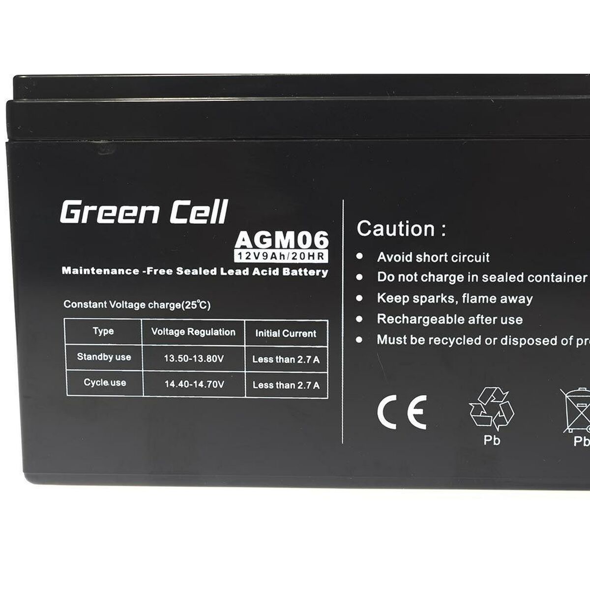 Battery for Uninterruptible Power Supply System UPS Green Cell AGM06 9 Ah 12 V