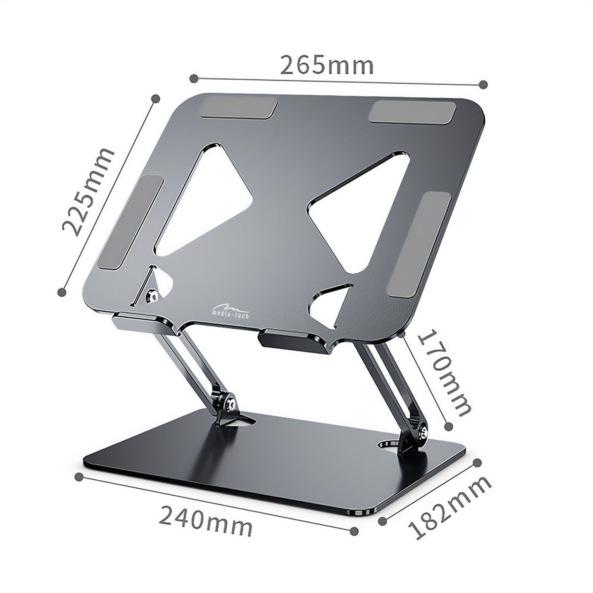 Folding and Adjustable Laptop Stand Media Tech MT2661 Silicone Aluminium Carbon steel