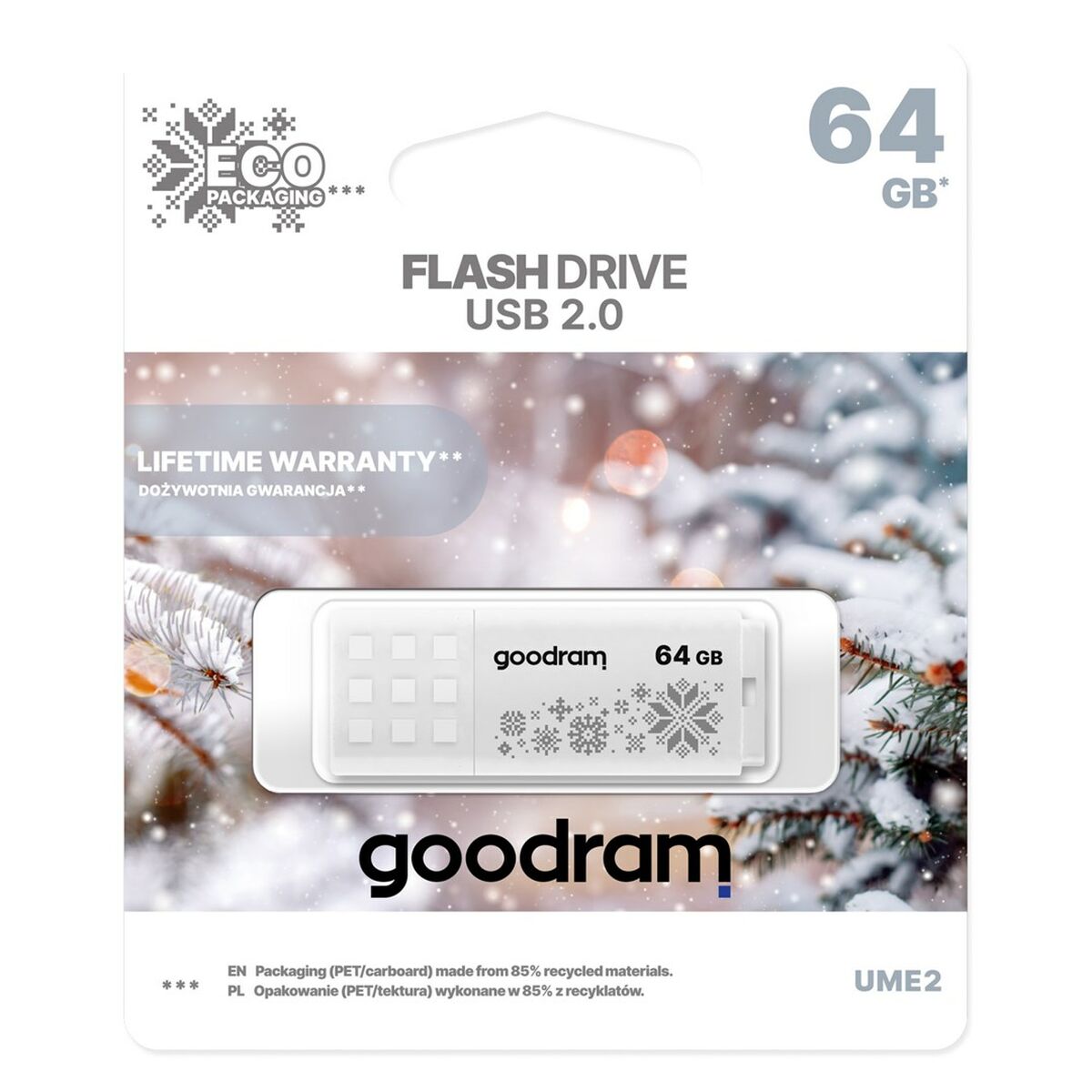 USB stick GoodRam UME2-0640W0R11-WI White 64 GB
