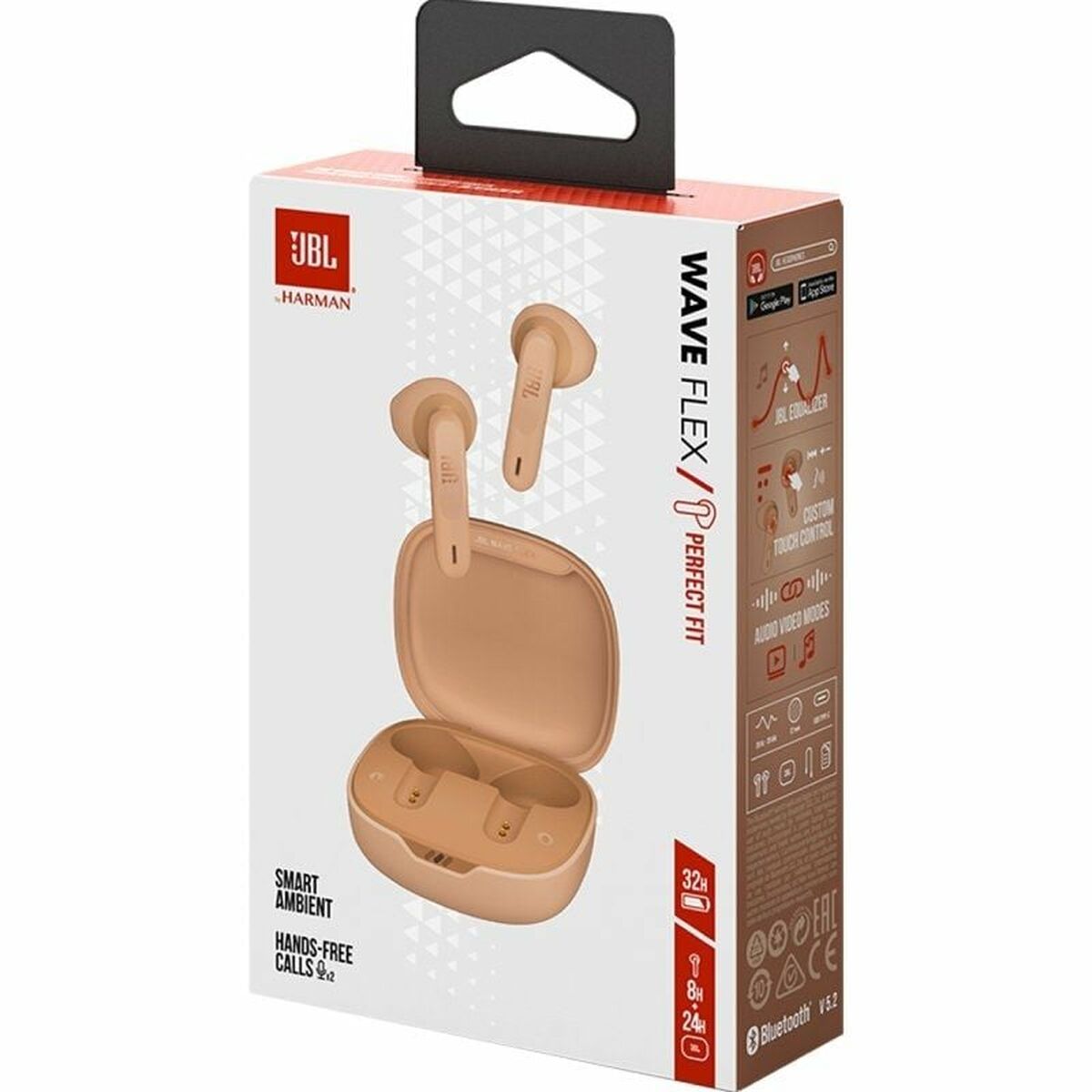 Wireless Earphones with Charging Case JBL Wave Flex Beige