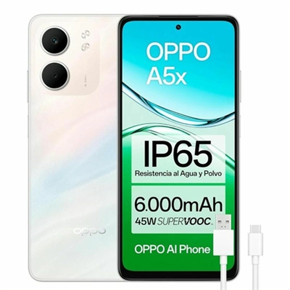 Smartphone Oppo A5X WHITE Octa Core 4 GB RAM 128 GB White 6,67"