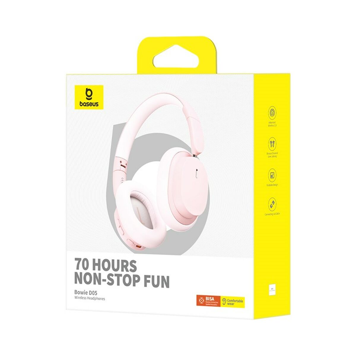 Bluetooth Headband Headphones Baseus Bowie D05 Pink (Pink)