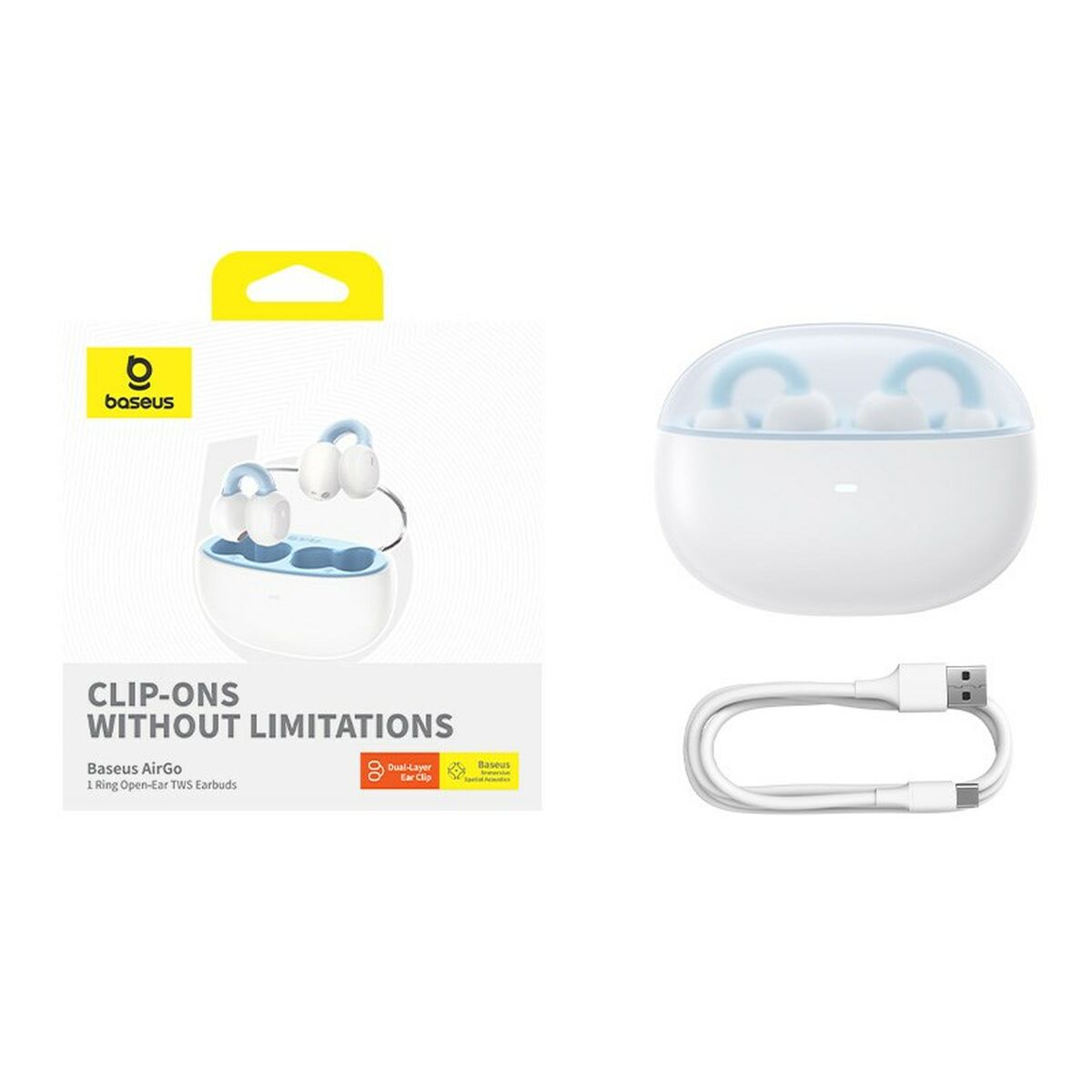 Headphones with Microphone Baseus A00069201223-00 Blue White