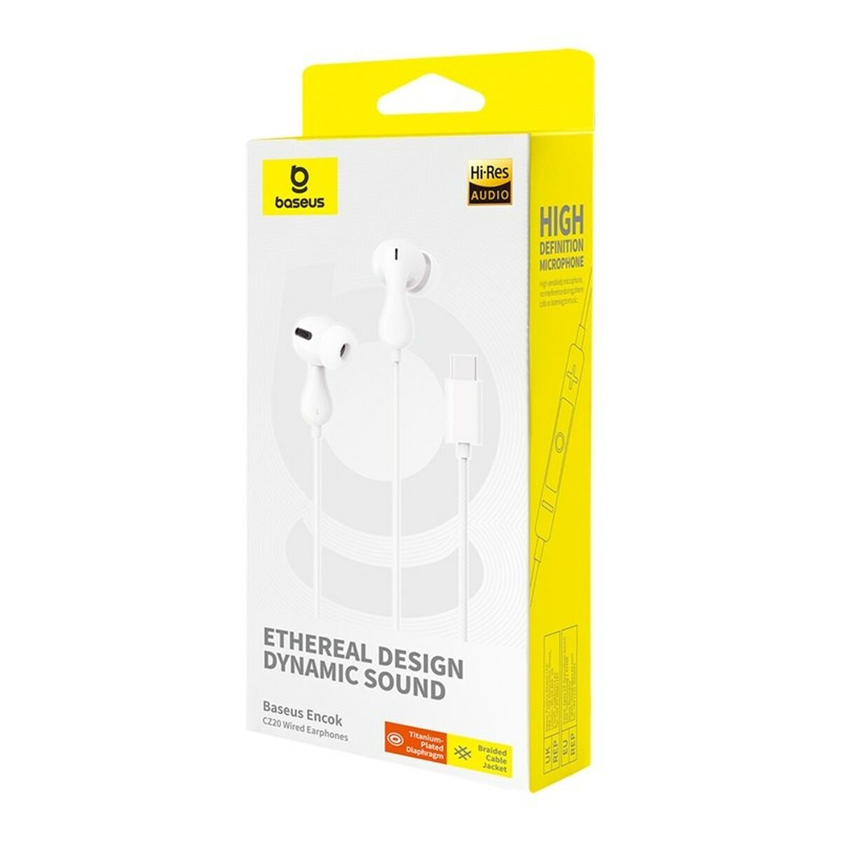 Headphones with Microphone Baseus Encok CZ20 White Black