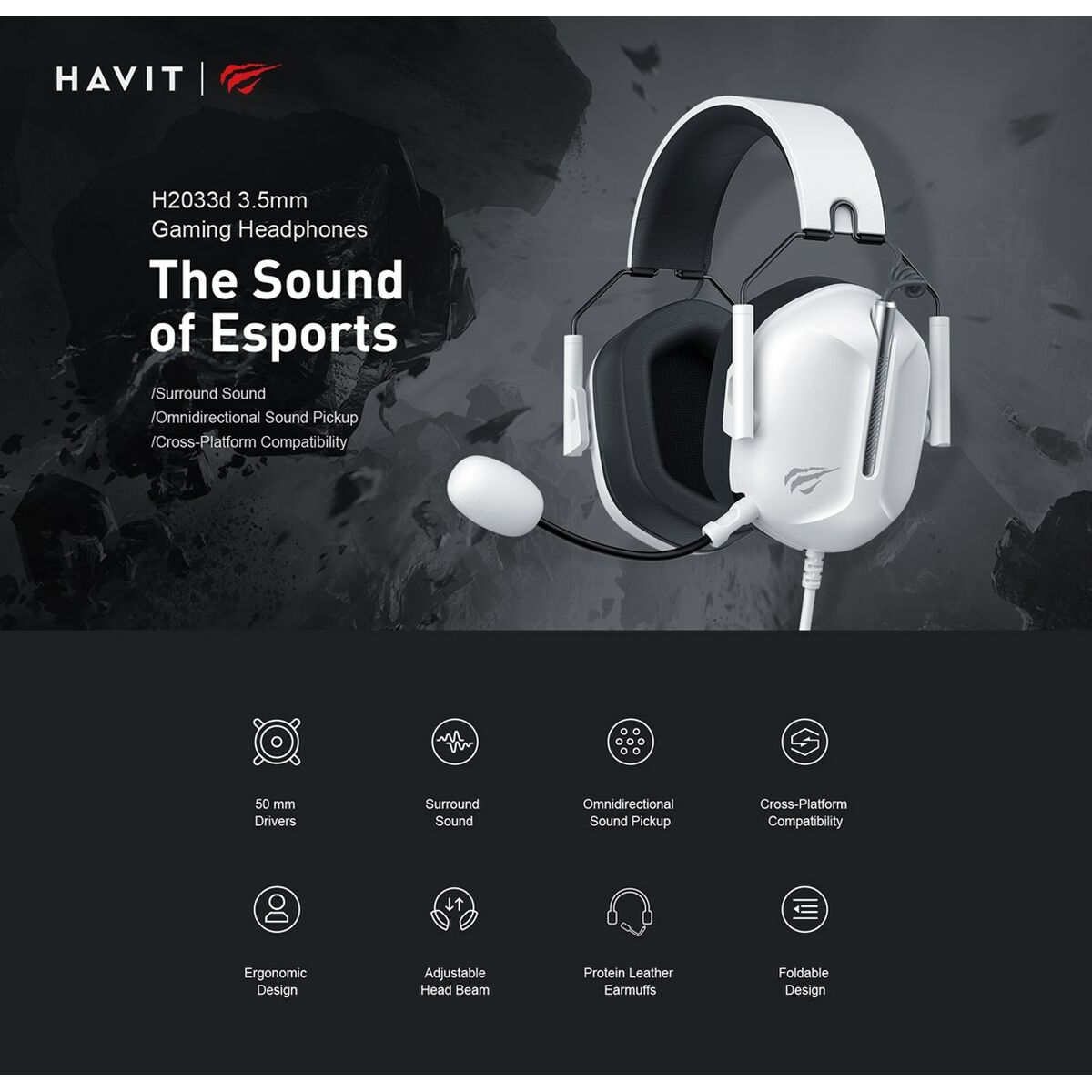 Gaming Headset with Microphone Havit H2033d