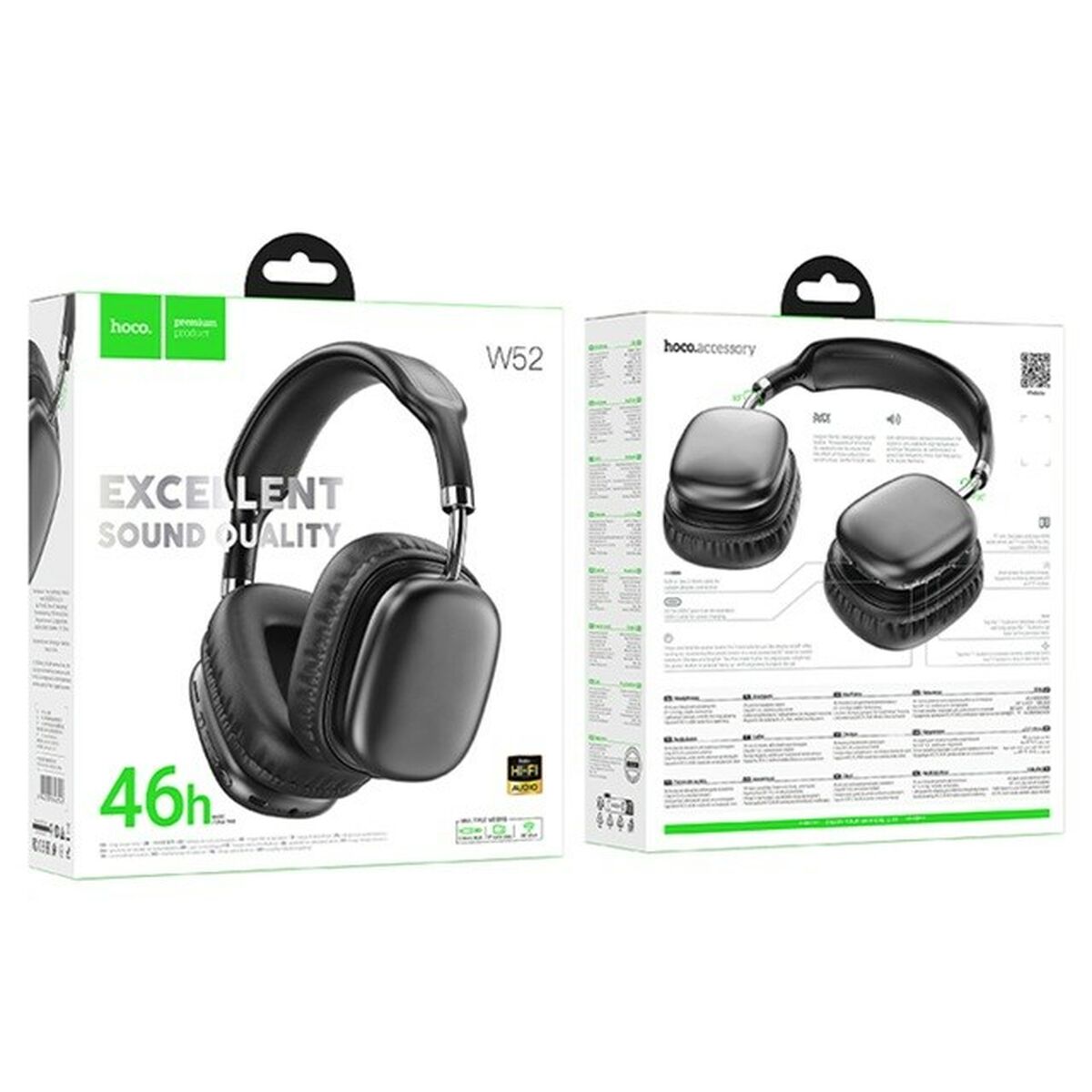 Wireless Headphones Hoco W52 black Black