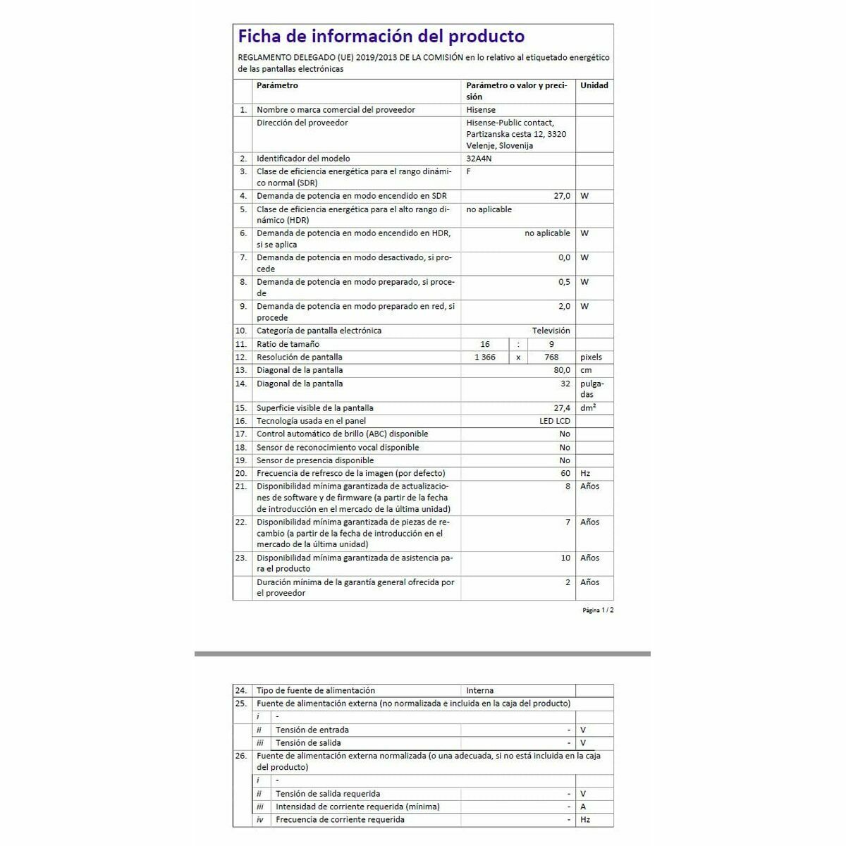 Smart TV Hisense 32" HD LED D-LED