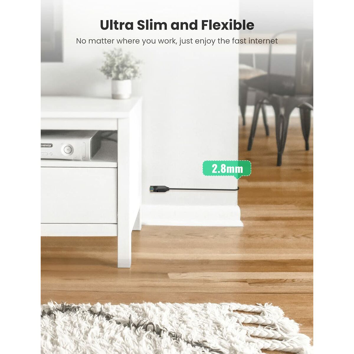 UTP Category 6 Rigid Network Cable Ugreen 70653 Black 3 m