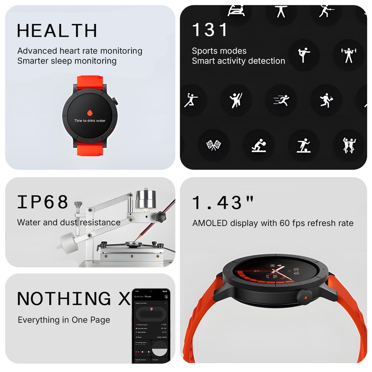 Smartwatch Nothing CMF Watch 3 Pro Black Orange 1,43"