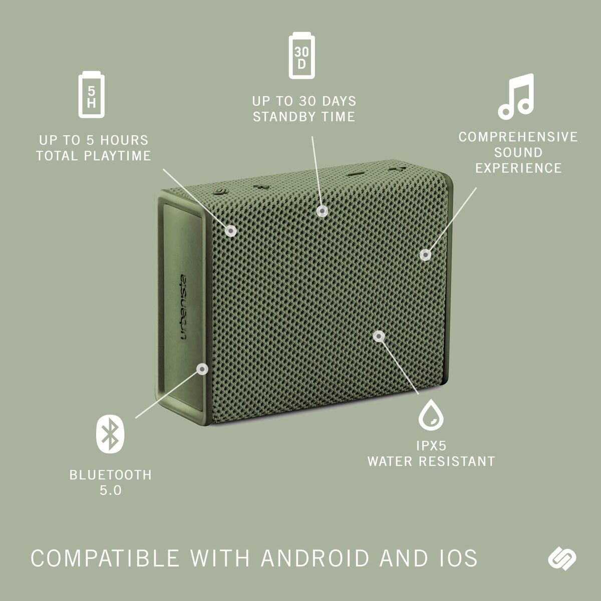 Portable Bluetooth Speakers Urbanista Sydney Olive 3 W 4 W