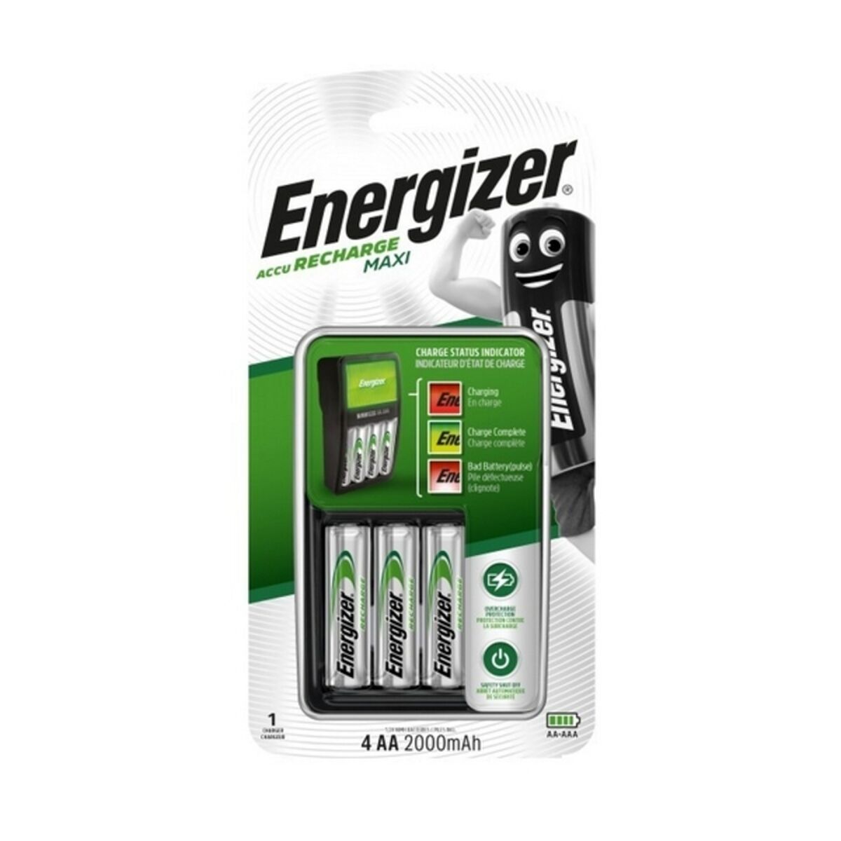 Charger + Rechargeable Batteries Energizer Maxi Charger AA AAA HR6 (4 Units)