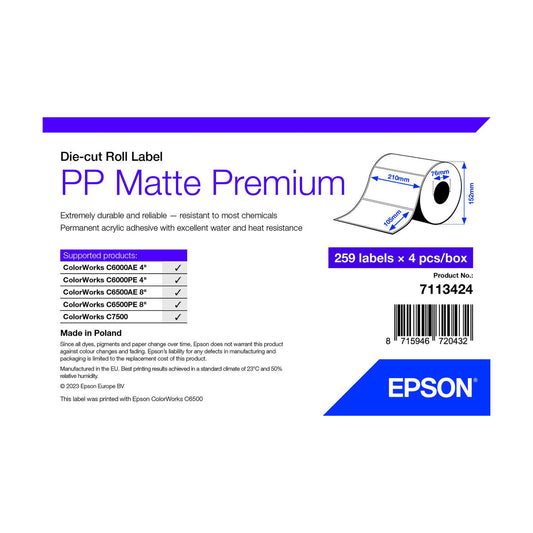 Printer Paper Epson 7113424 White (4 Units)
